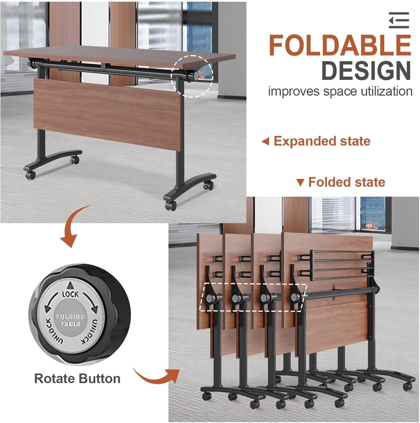 Folding Conference Table, 2-10 People Conference Room Tables