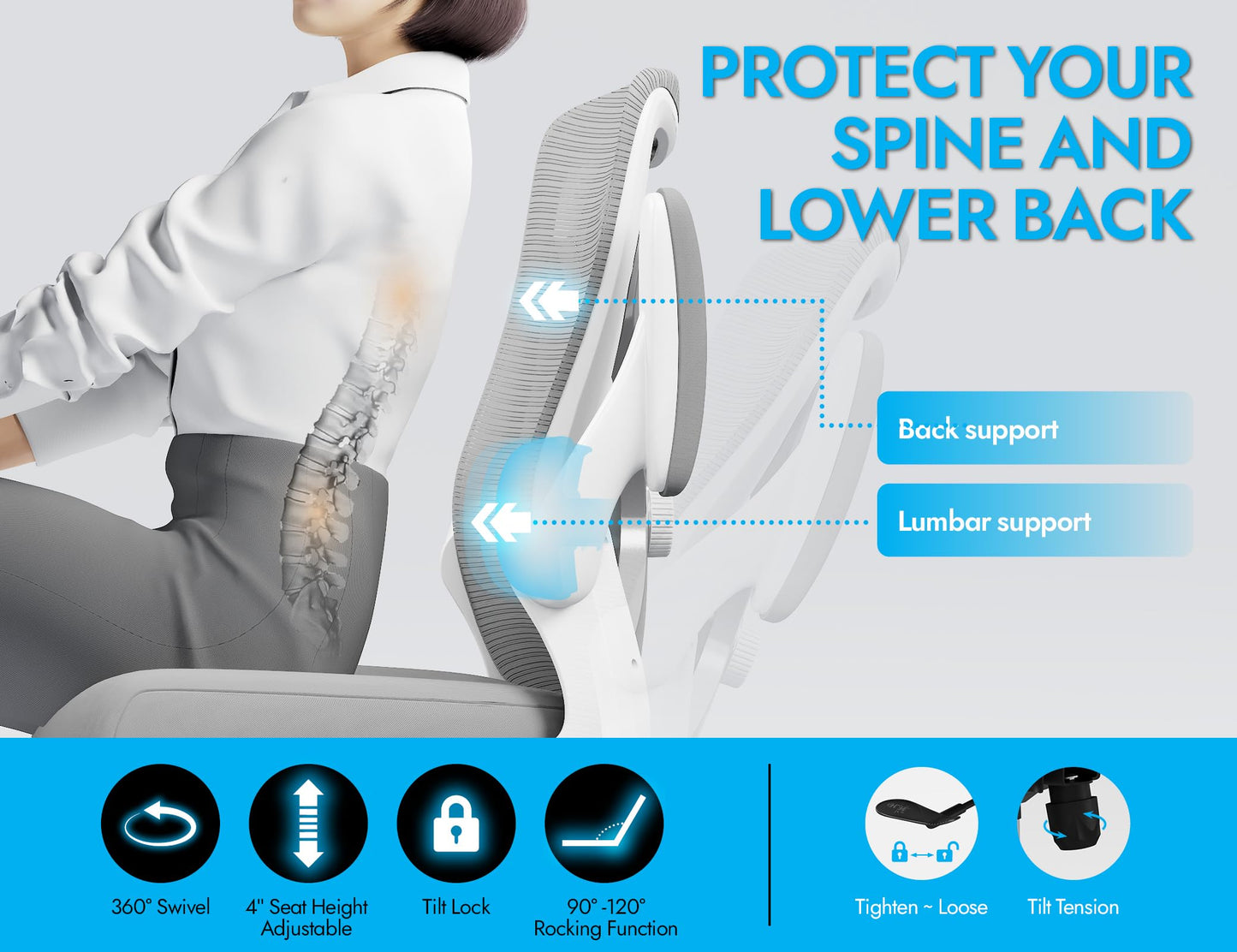 X-Shaped Ergonomic Office Chair