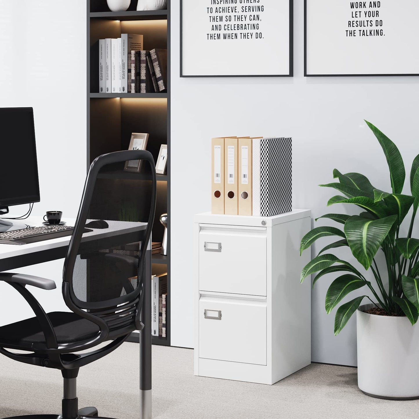 2-Drawer Vertical Locking File Cabinet, Steel, Letter Size