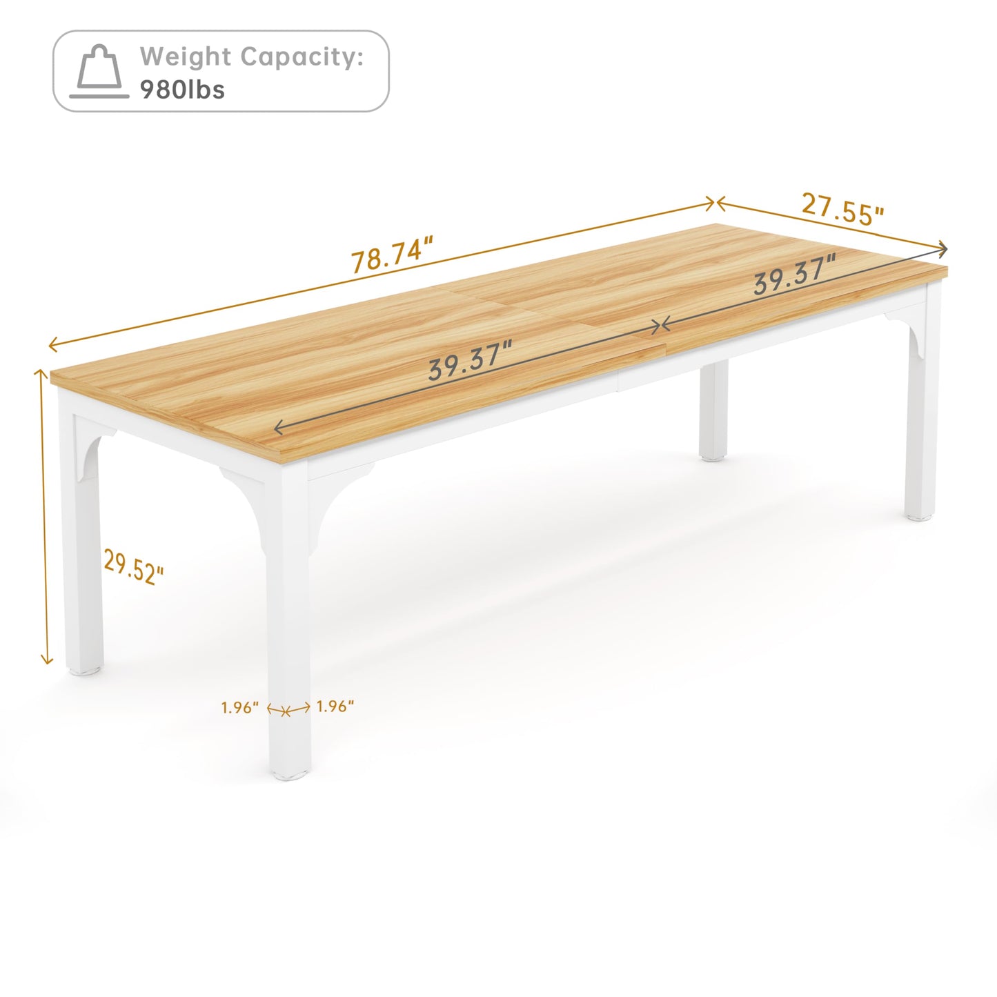 13FT Conference Table, Super Sturdy Large Rectangle Meeting Seminar Table