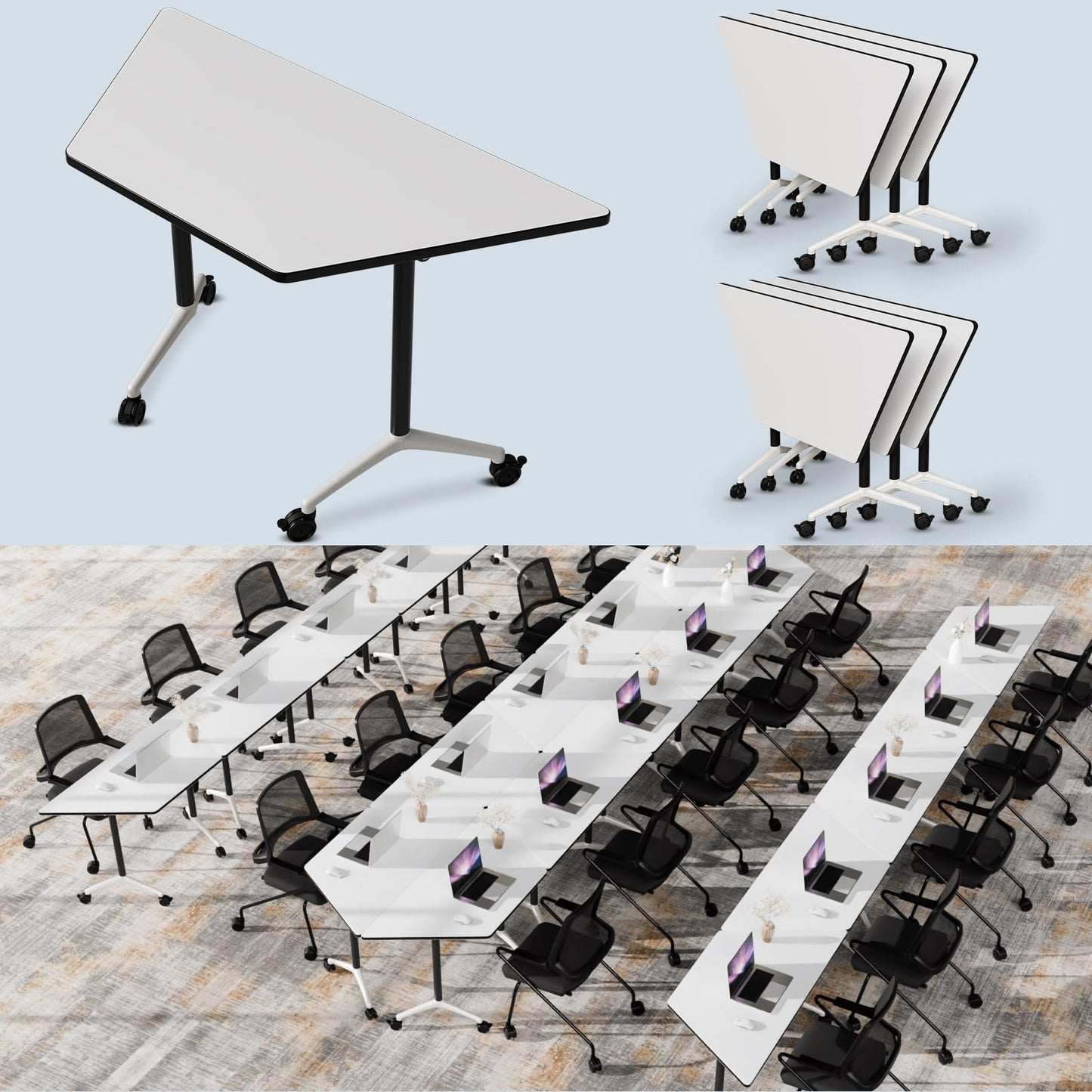 Folding Walnut Conference Table