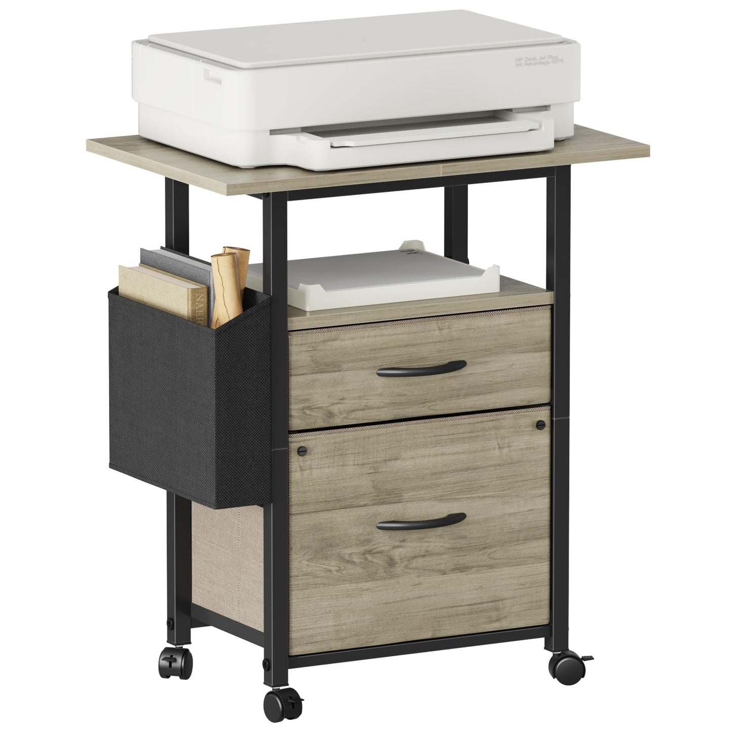 2 Drawer File Cabinet with 24'' Extended Desktop