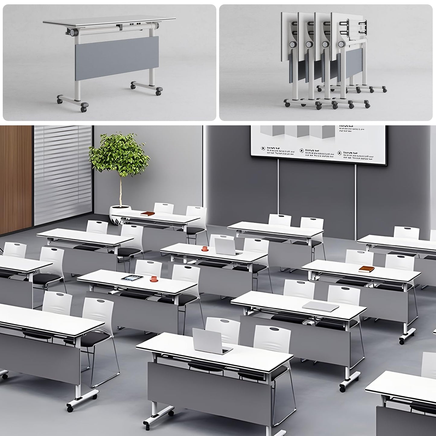 Folding Walnut Conference Table