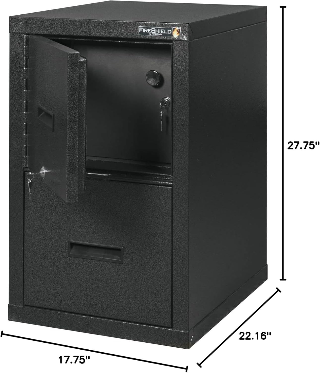 FireKing® FireShield 22"D Vertical 1-Drawer File Cabinet And Safe