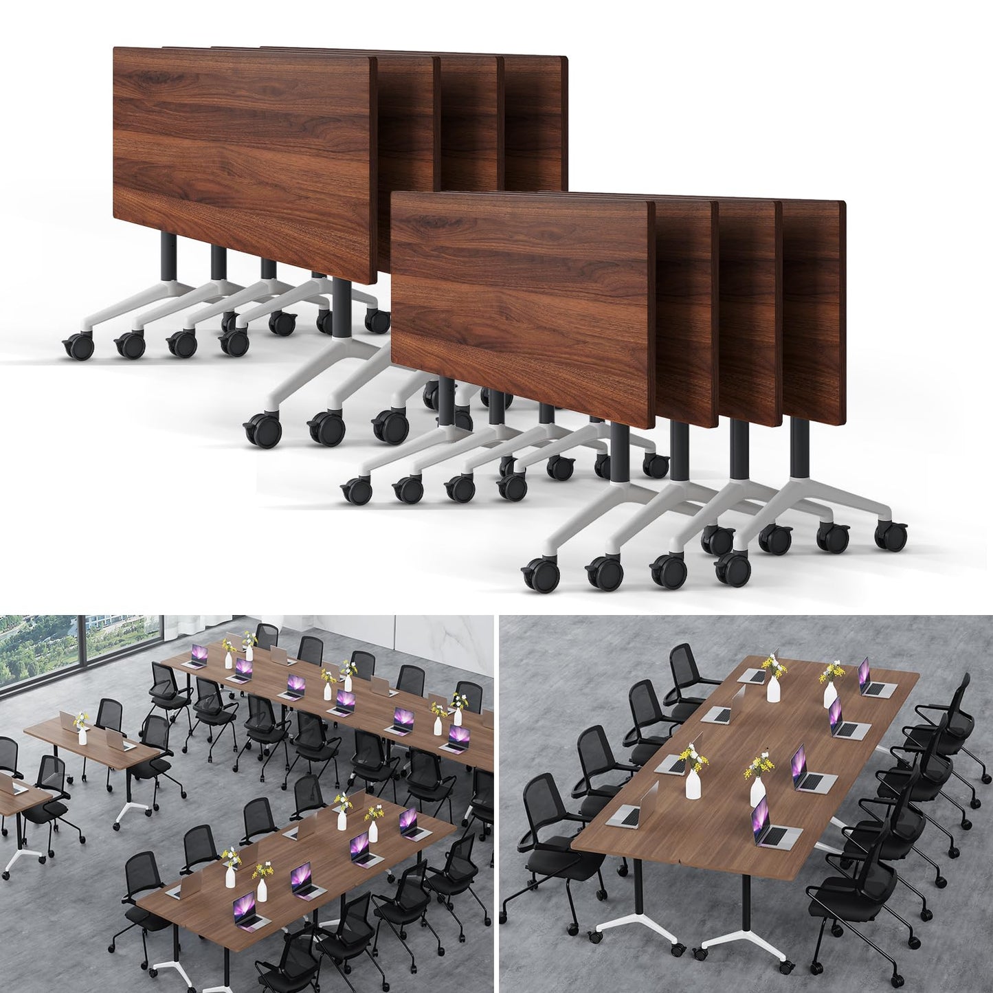 Folding Conference Table Modern Large Mobile Meeting