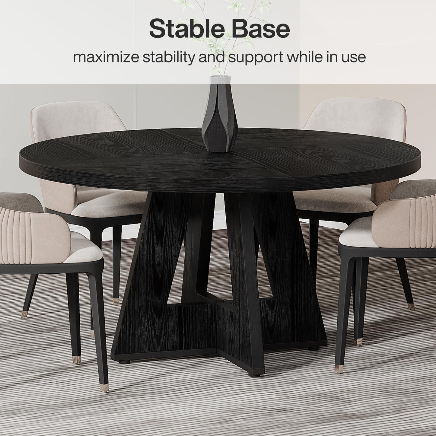 Tribesigns 47-Inch Round Conference Table  Wooden Meeting Room Table