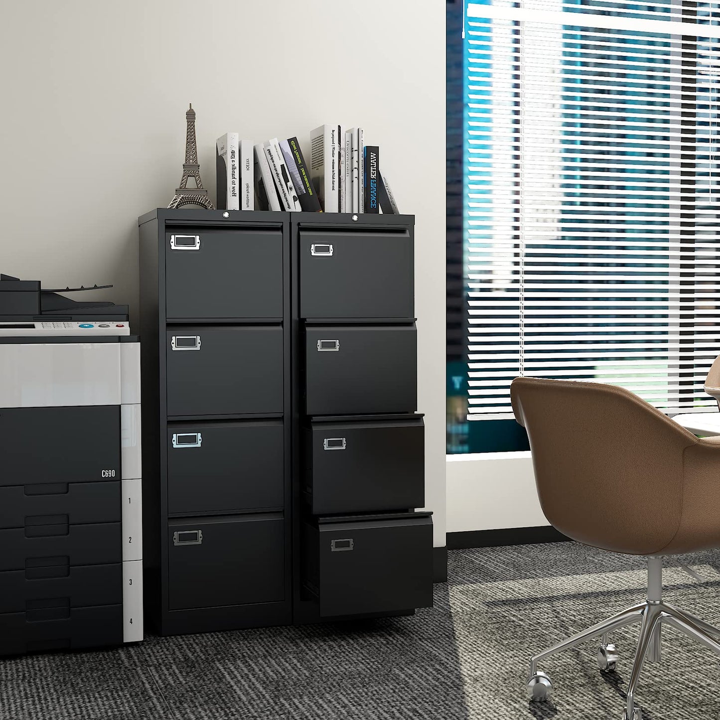 2-Drawer Vertical Locking File Cabinet, Steel, Letter Size
