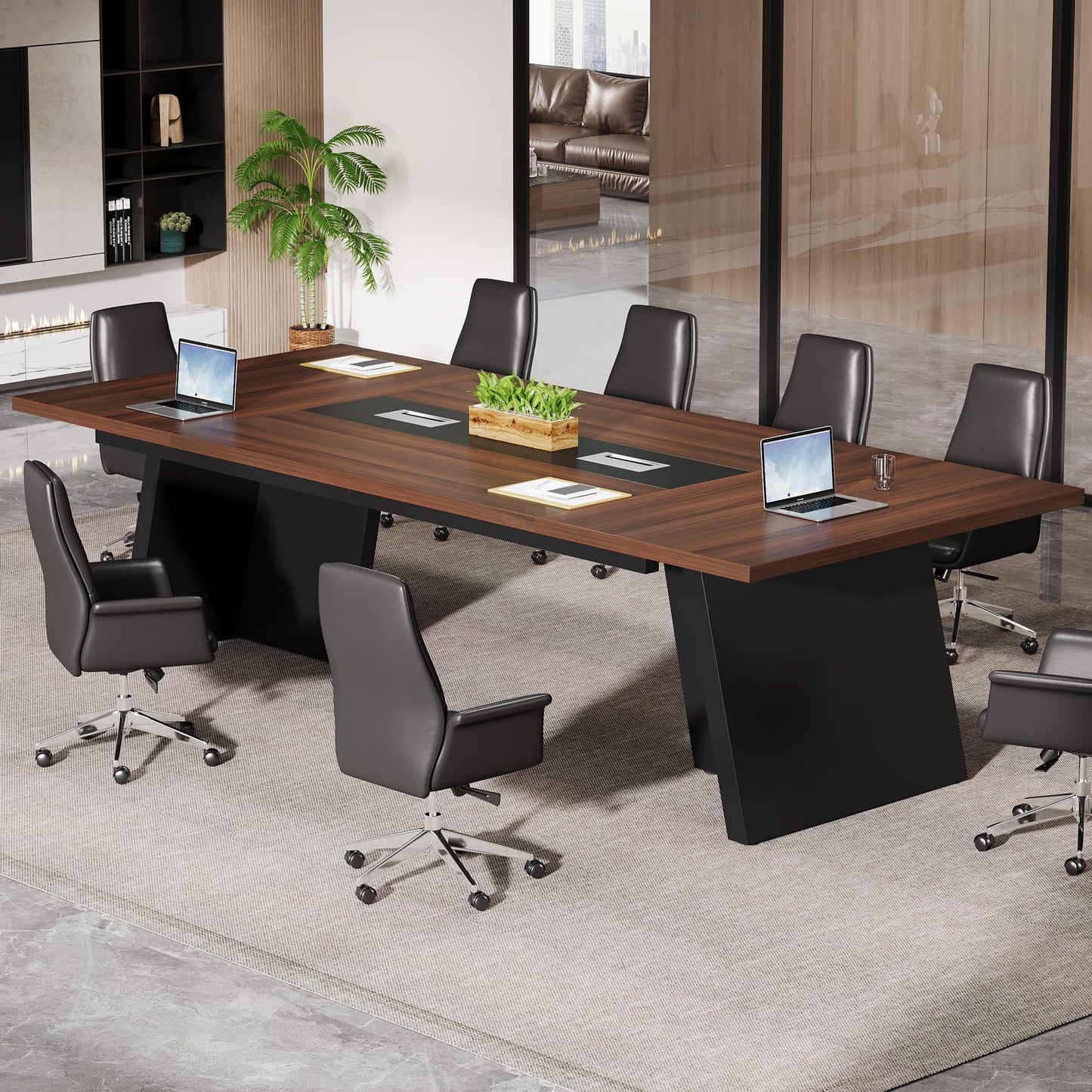 Tribesigns 8ft Conference Table, Modern Office Meeting Room Table
