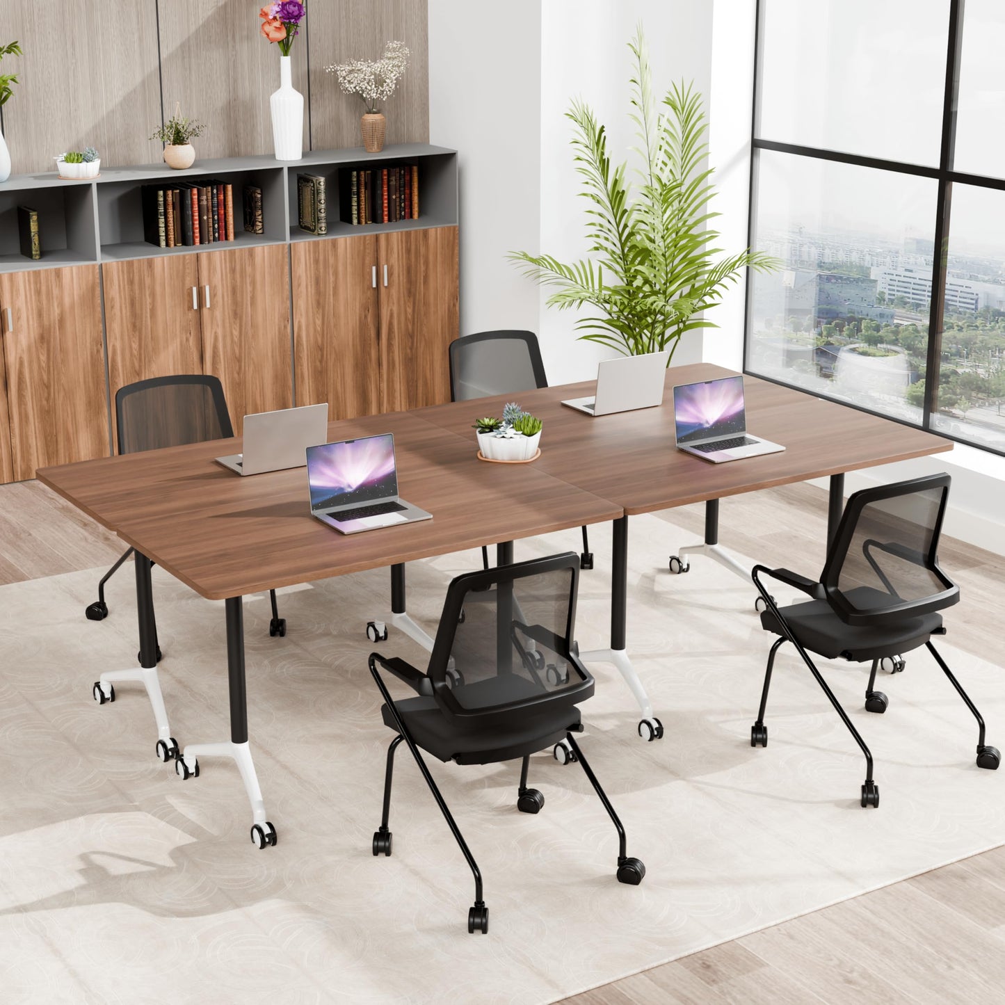 Folding Walnut Conference Table