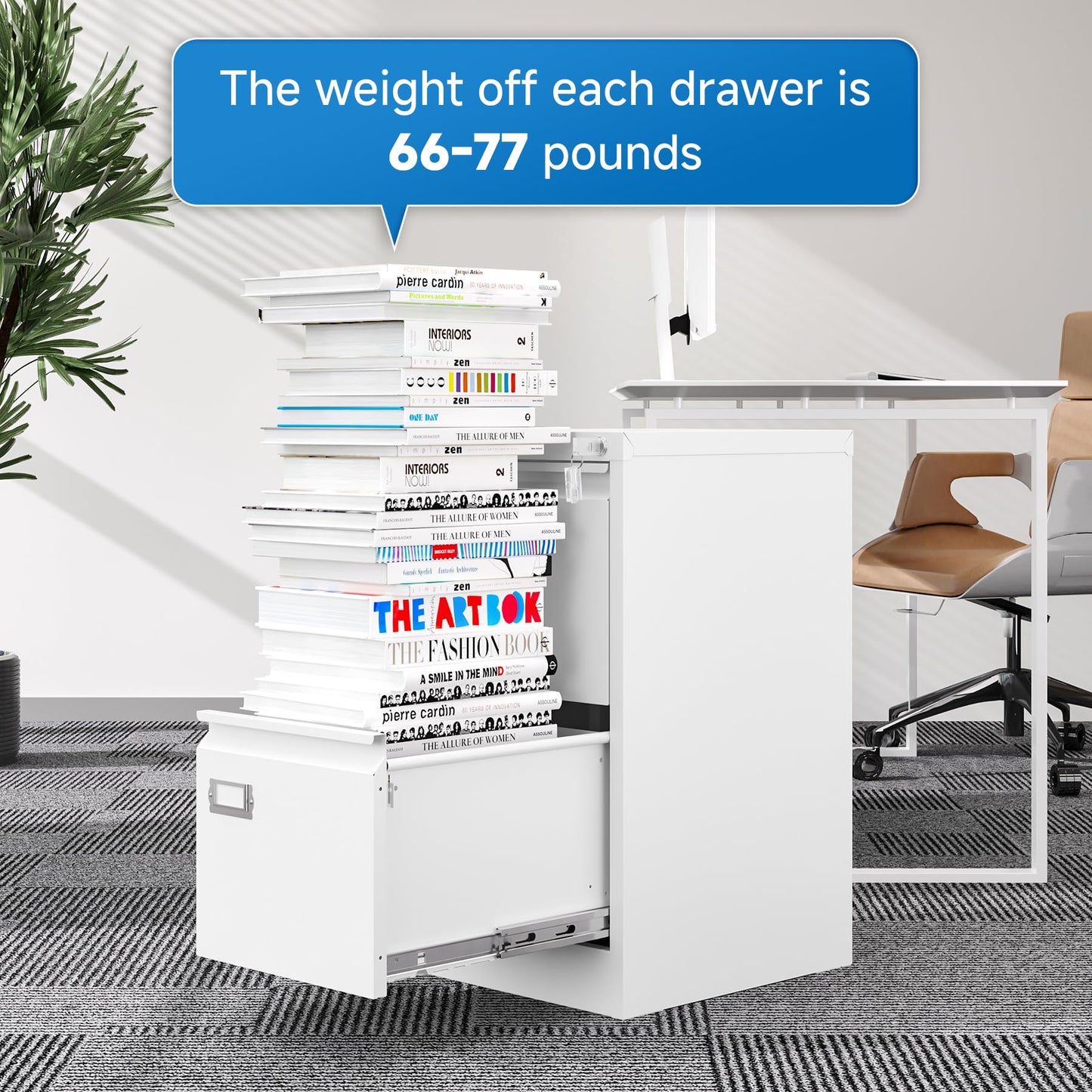 2-Drawer Vertical Locking File Cabinet, Steel, Letter Size