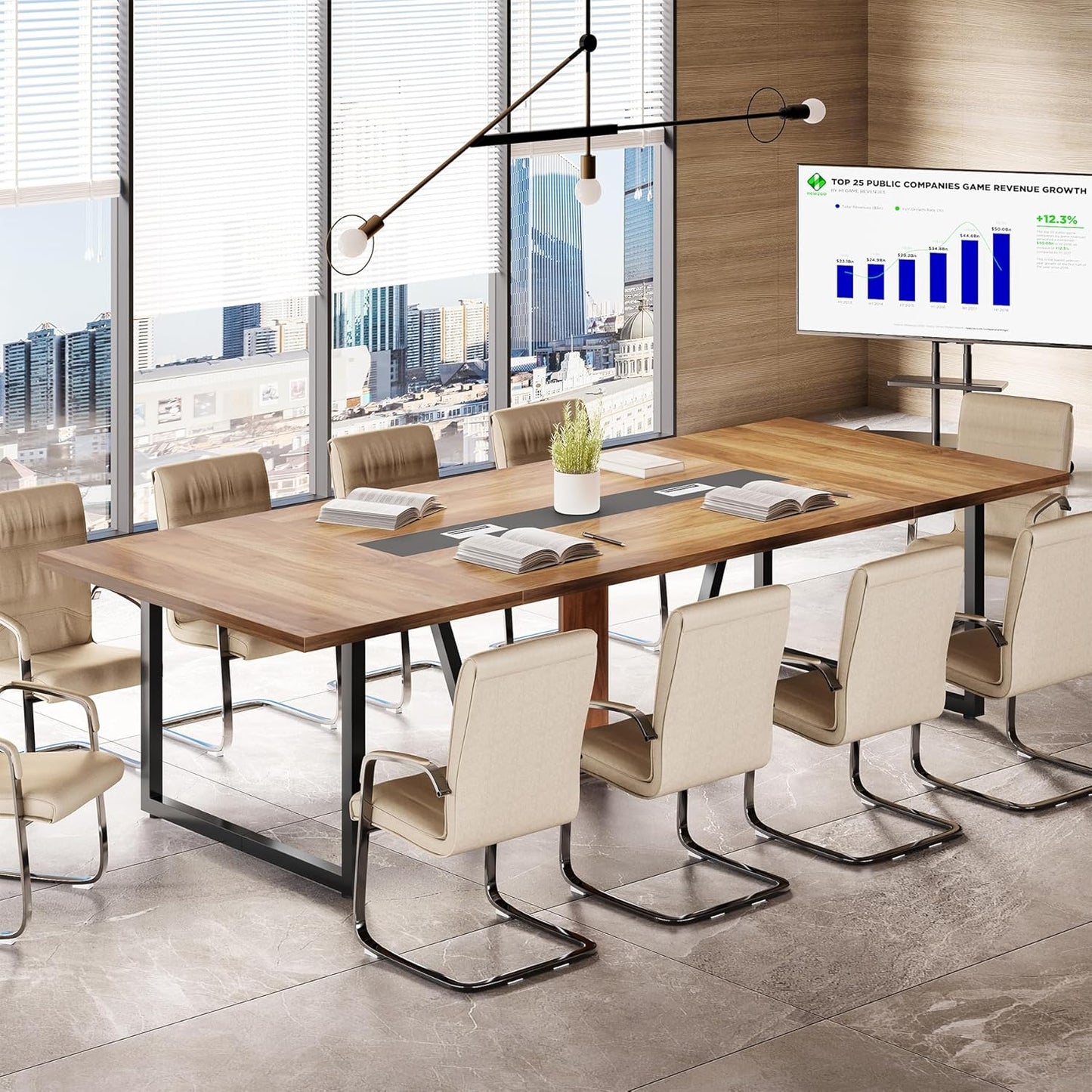 LITTLE TREE 8FT Conference Table for 10 People, Large Meeting Table