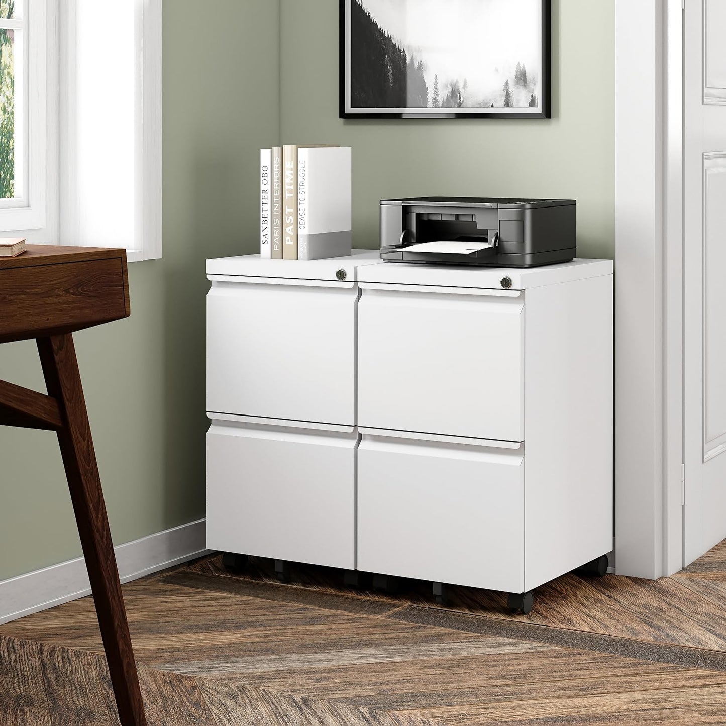 2-Drawer Vertical Locking File Cabinet, Steel, Letter Size