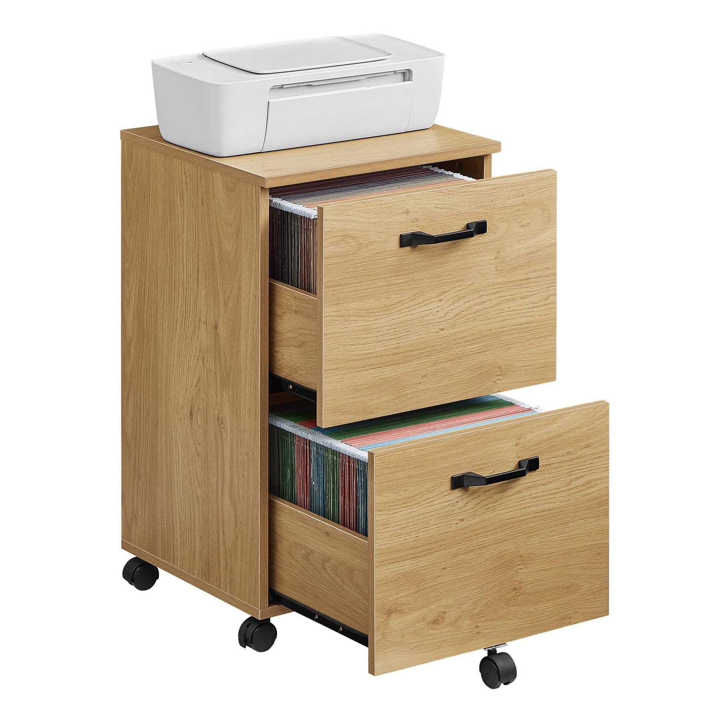 VASAGLE 2-Drawer Rolling File Cabinet, Snow White