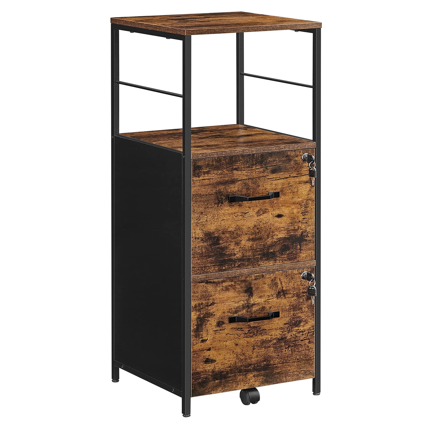 VASAGLE 2-Drawer Rolling File Cabinet, Snow White