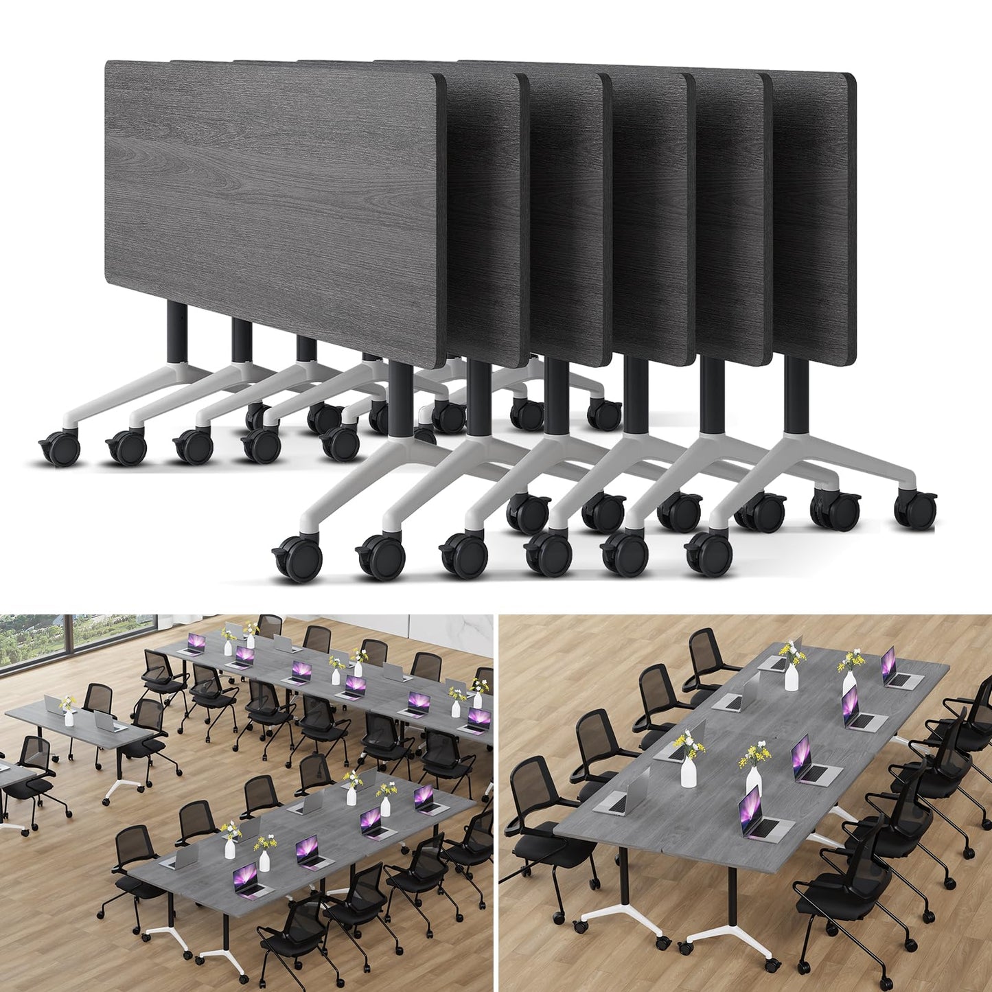Folding Conference Table Modern Large Mobile Meeting