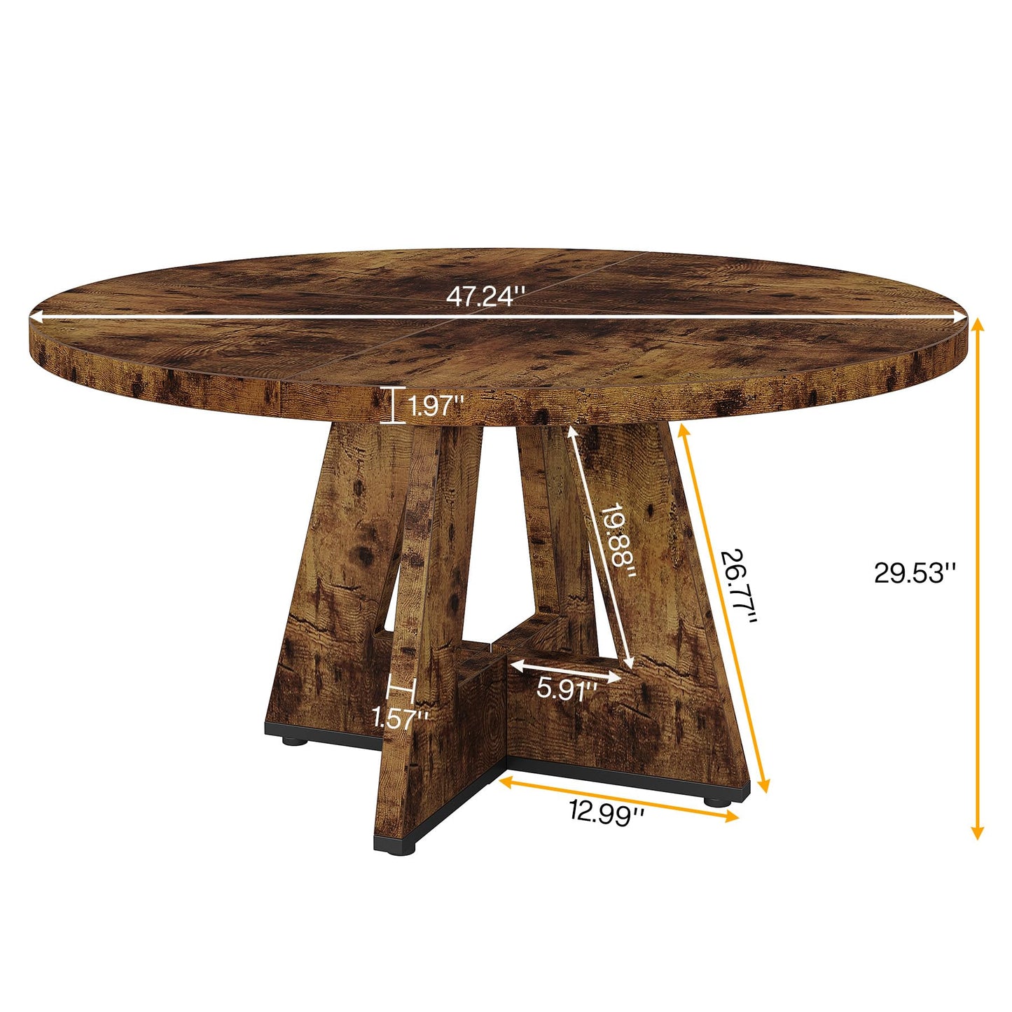 Tribesigns 47-Inch Round Conference Table  Wooden Meeting Room Table