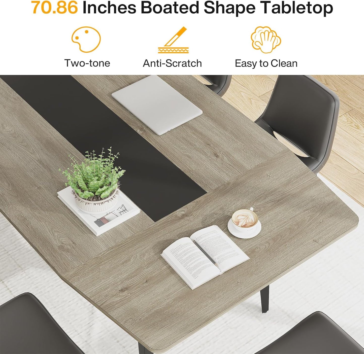 Tribesigns 6FT Conference Table, 70.86L x 35.43W x 29.52H