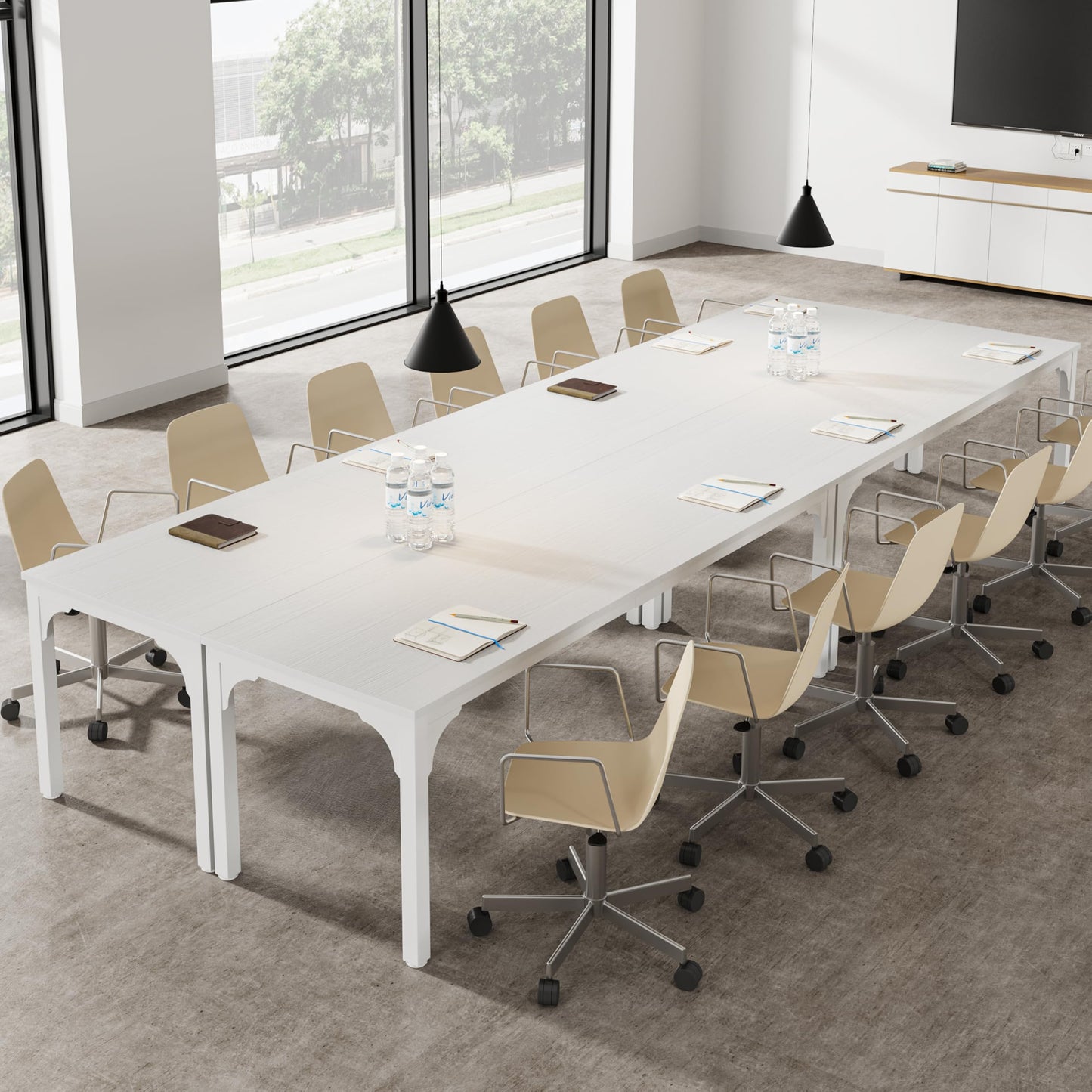 13FT Conference Table, Super Sturdy Large Rectangle Meeting Seminar Table