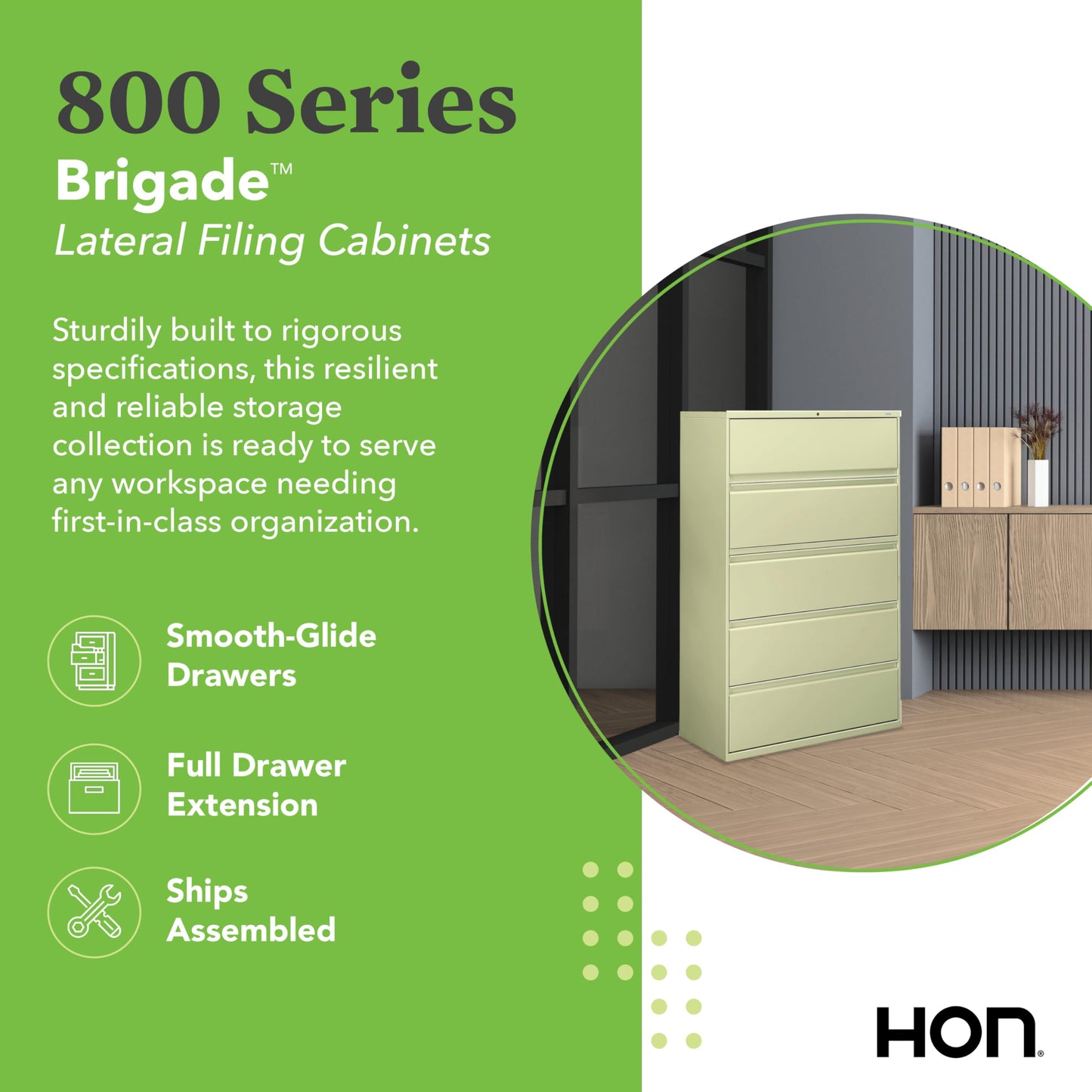 HON 2 Drawer Lateral File Cabinet with Lock, Metal Filing Cabinets