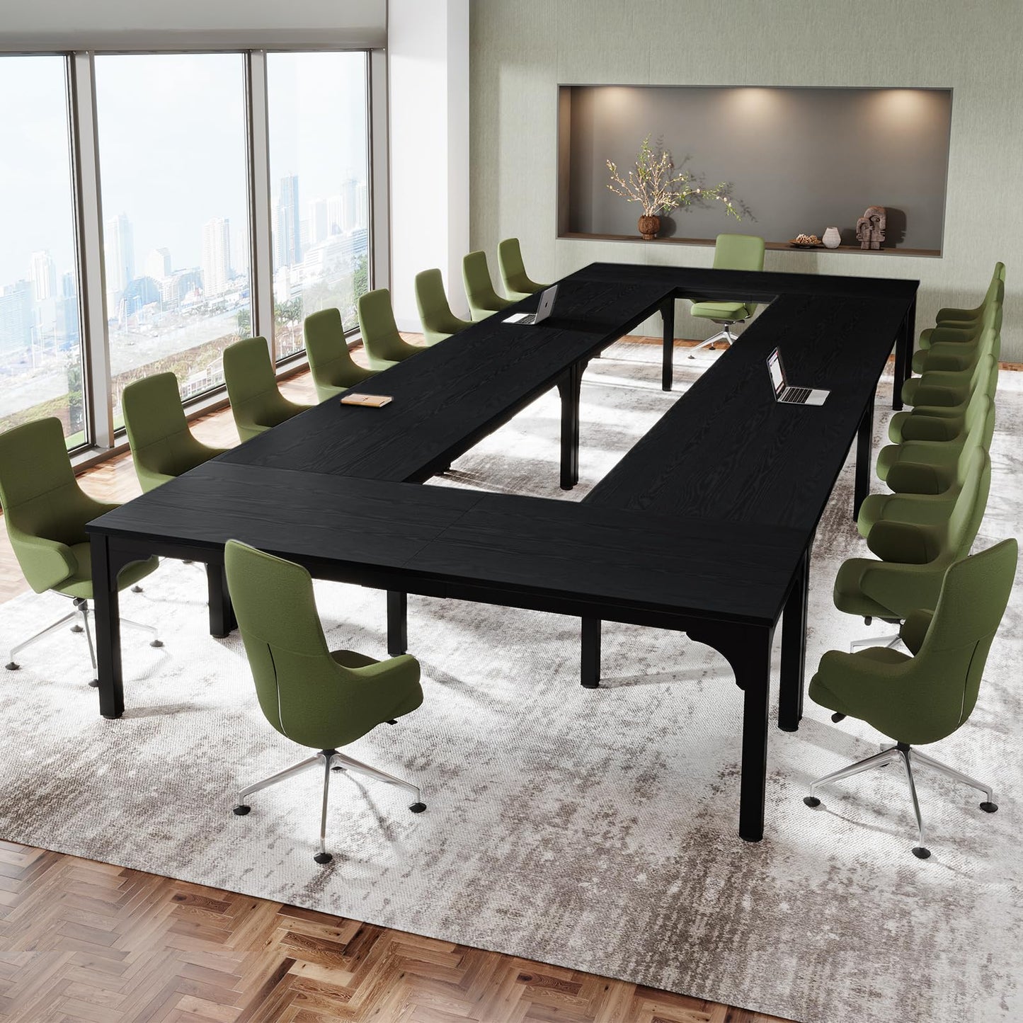 13FT Conference Table, Super Sturdy Large Rectangle Meeting Seminar Table