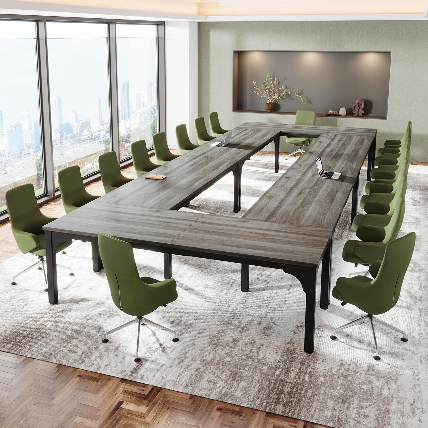 13FT Conference Table, Super Sturdy Large Rectangle Meeting Seminar Table