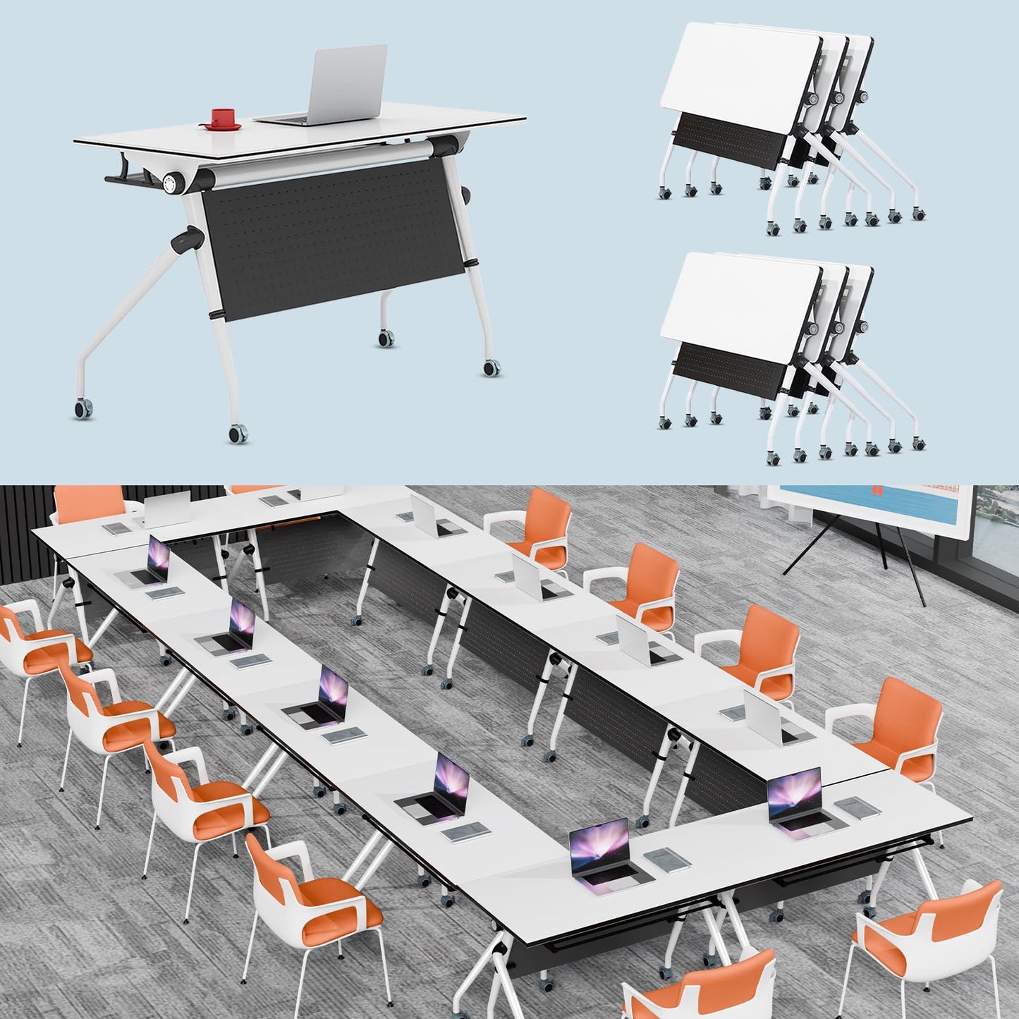 Folding Walnut Conference Table