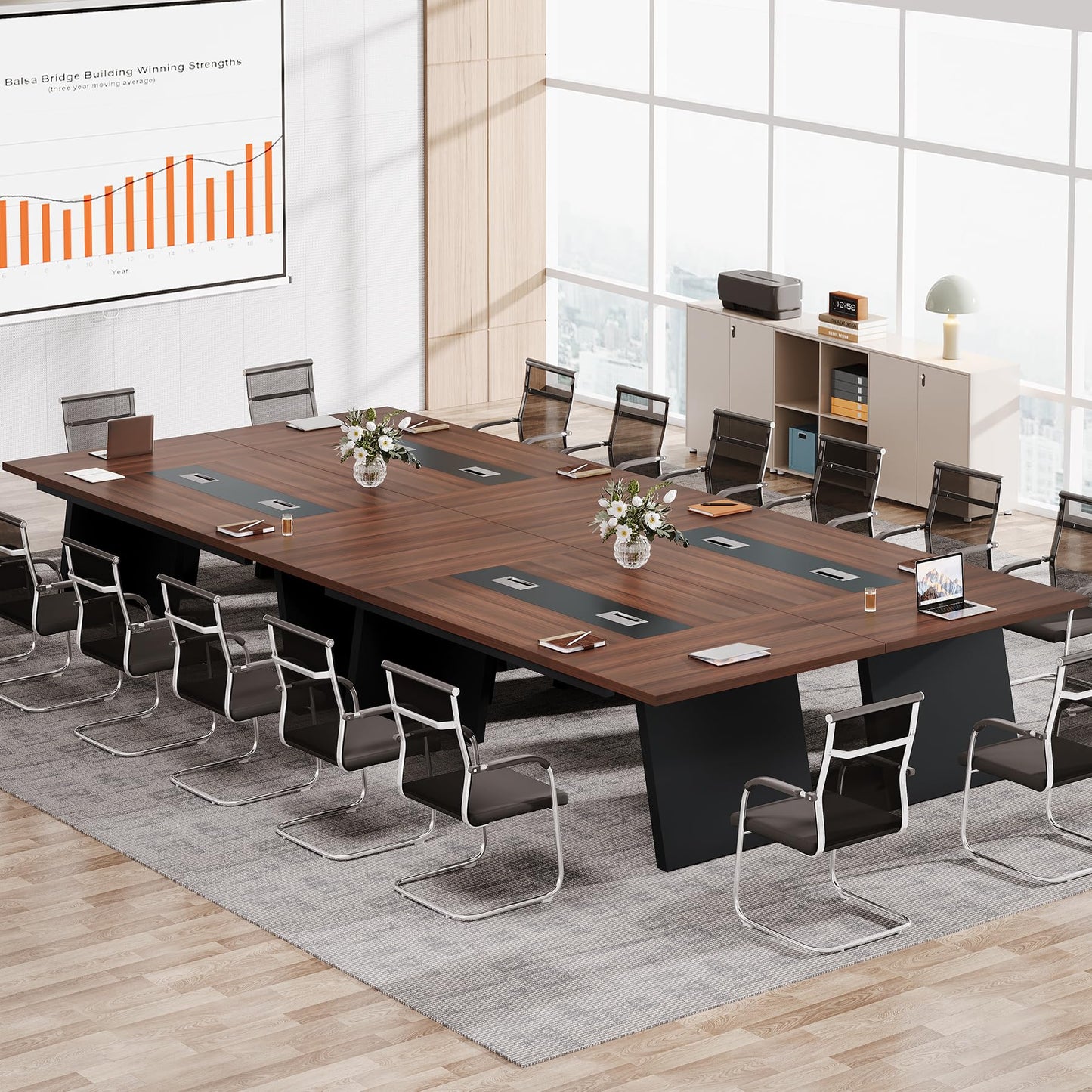 Tribesigns 8ft Conference Table, Modern Office Meeting Room Table