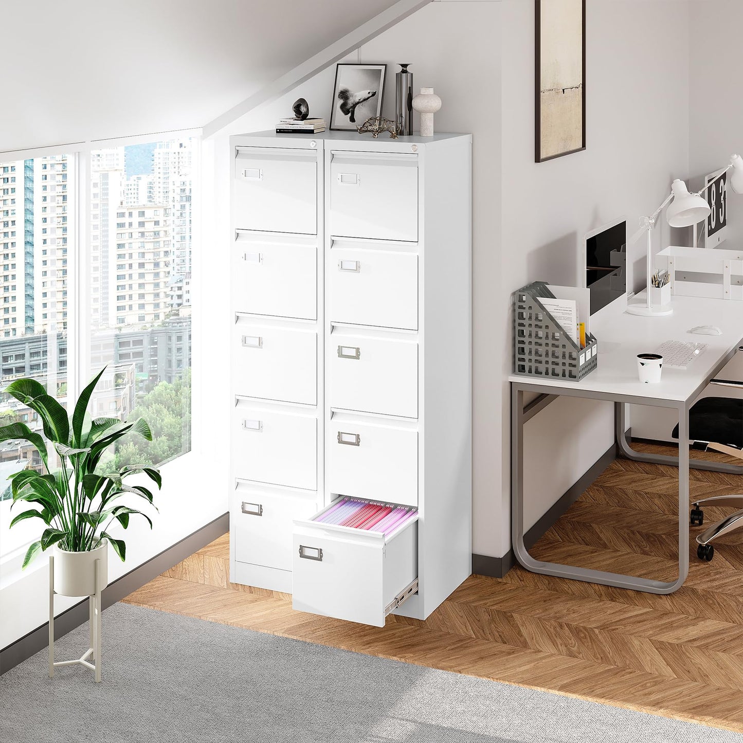 2-Drawer Vertical Locking File Cabinet, Steel, Letter Size