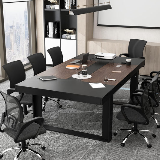 ECACAD 7FT Conference Table for 6-8 People, Large Rectangular Meeting Table
