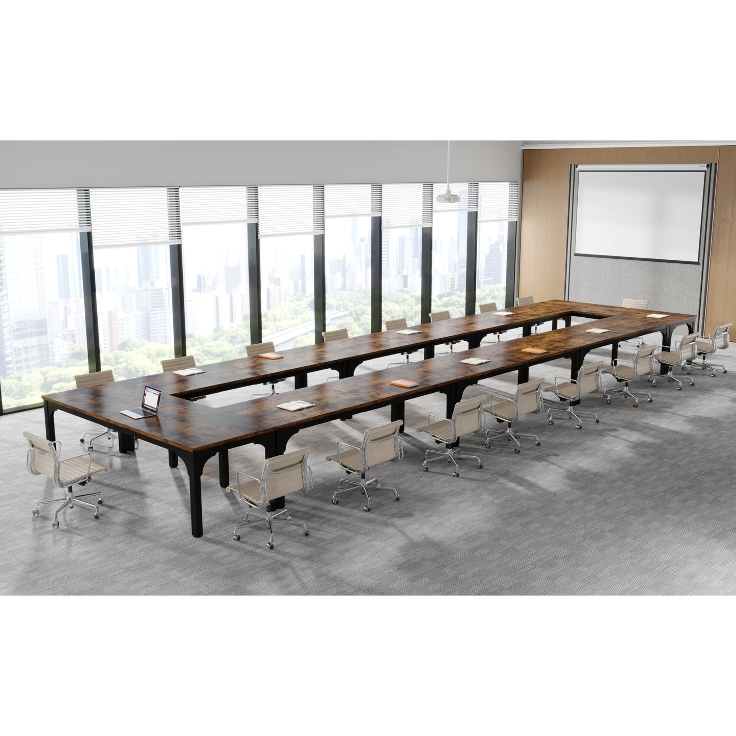 13FT Conference Table, Super Sturdy Large Rectangle Meeting Seminar Table