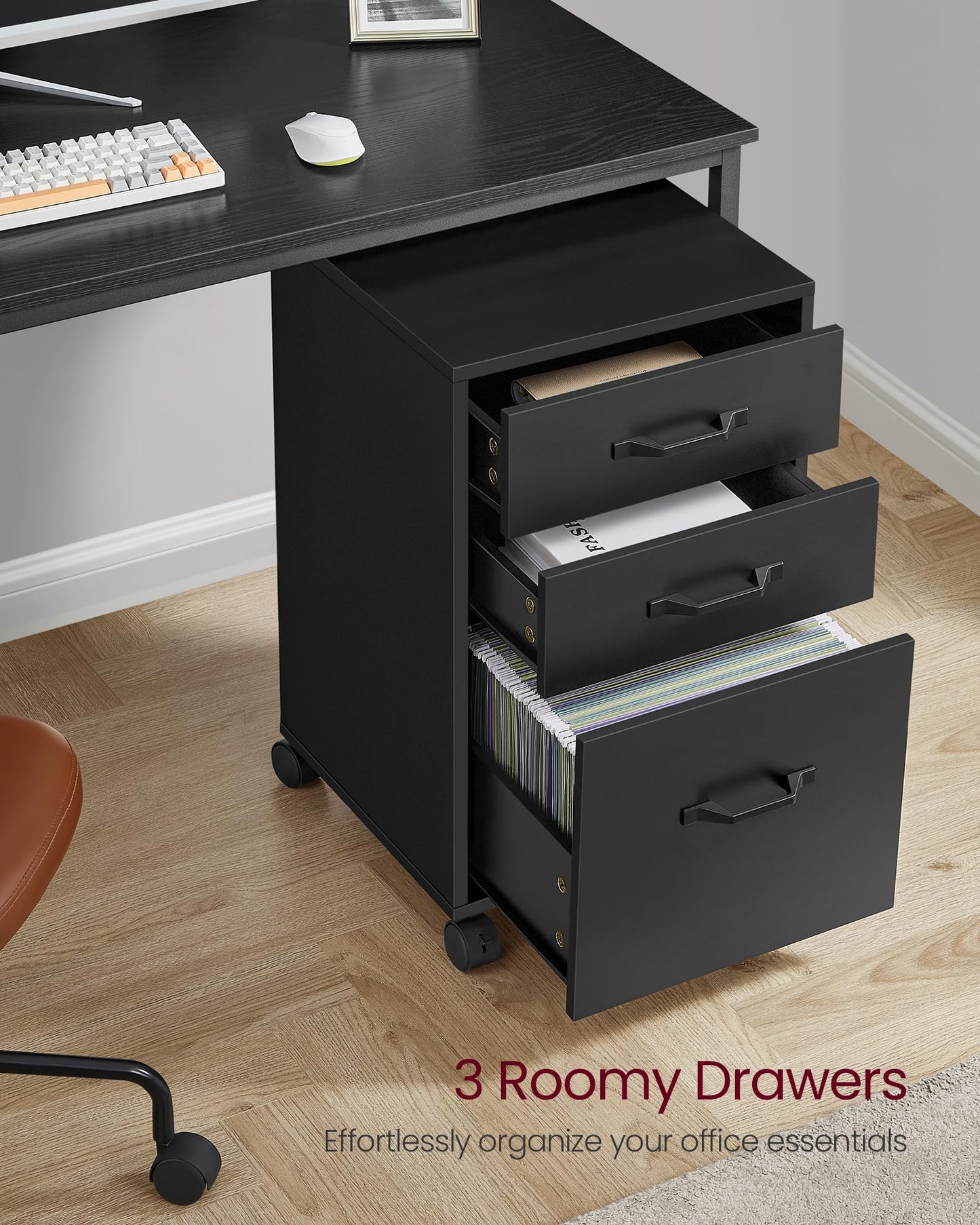 VASAGLE File Cabinet, 3 Drawers Filing Cabinet for Home Office