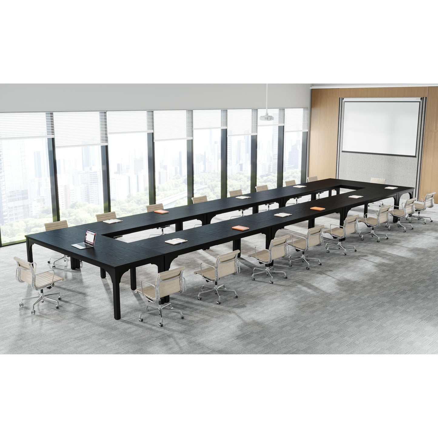 13FT Conference Table, Super Sturdy Large Rectangle Meeting Seminar Table