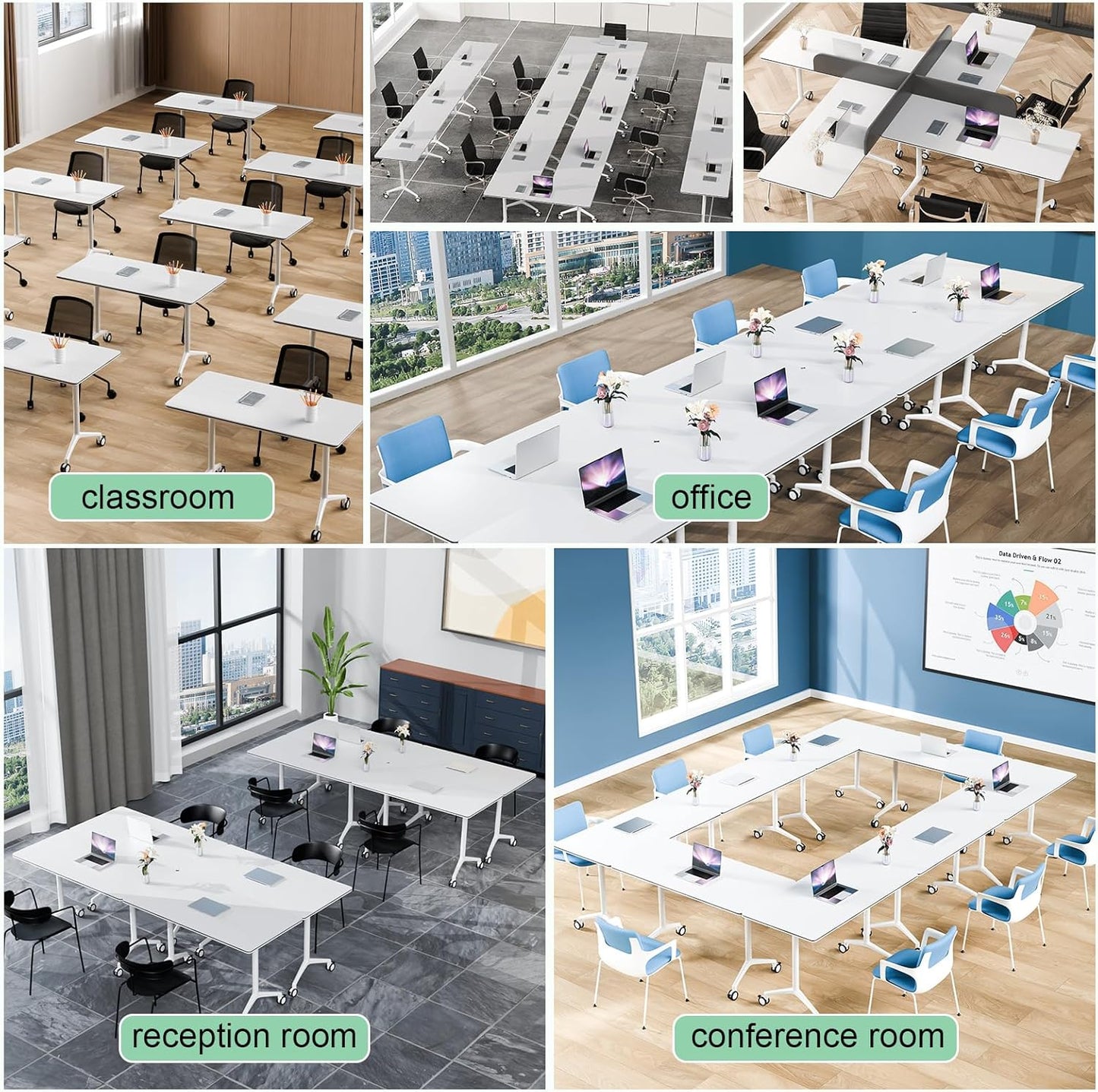 Conference Tables,Folding Conference Table Flip Top Mobile Training Tables