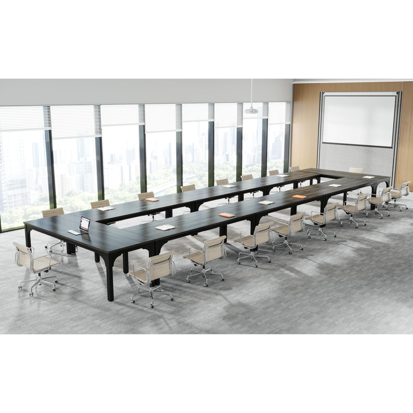 13FT Conference Table, Super Sturdy Large Rectangle Meeting Seminar Table