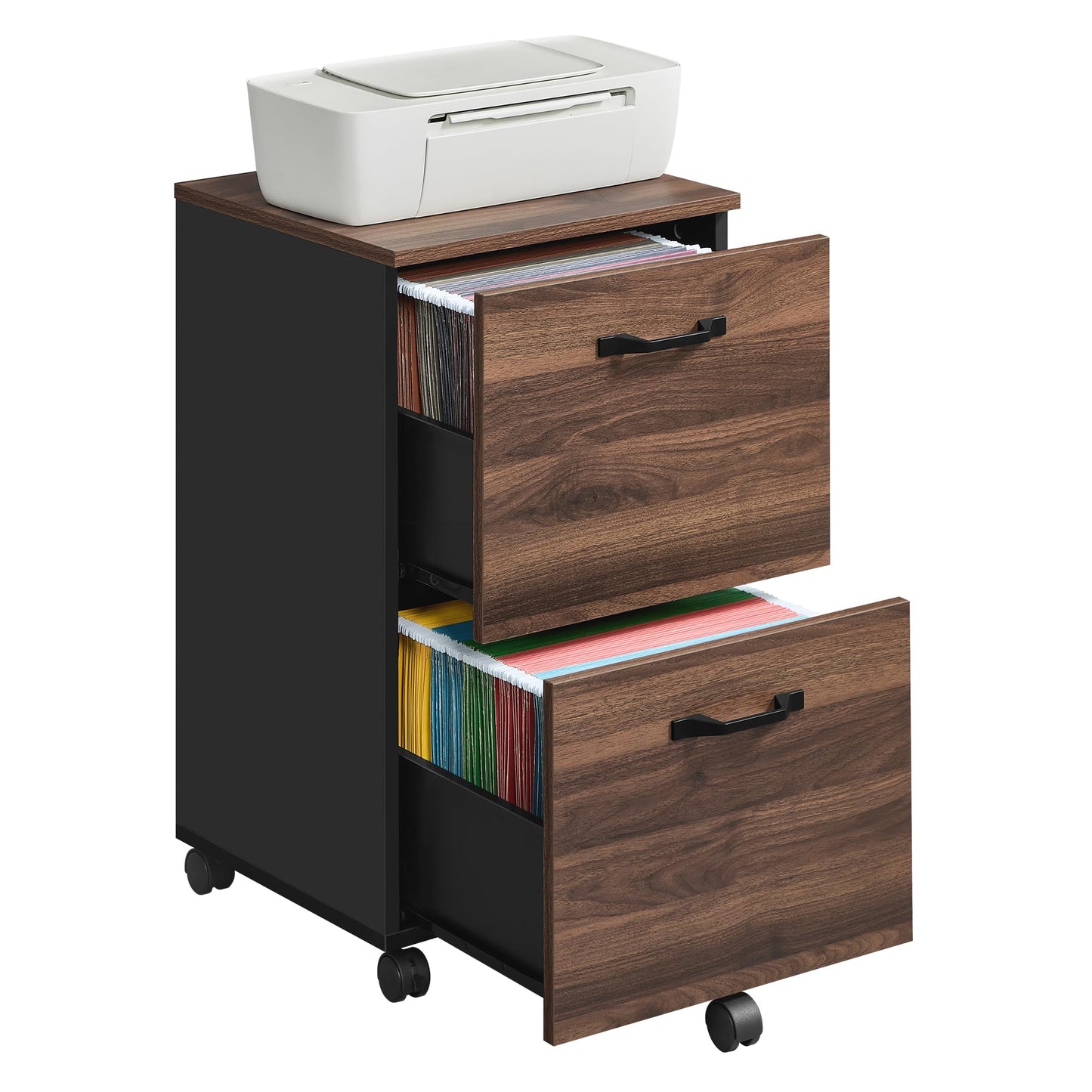 VASAGLE 2-Drawer Rolling File Cabinet, Snow White
