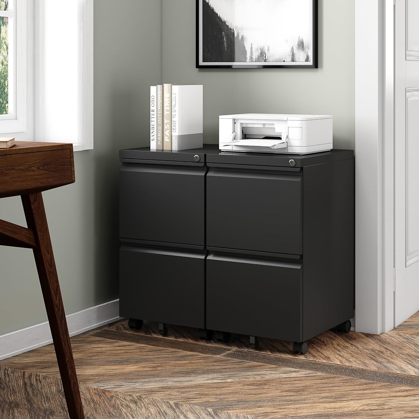 2-Drawer Vertical Locking File Cabinet, Steel, Letter Size