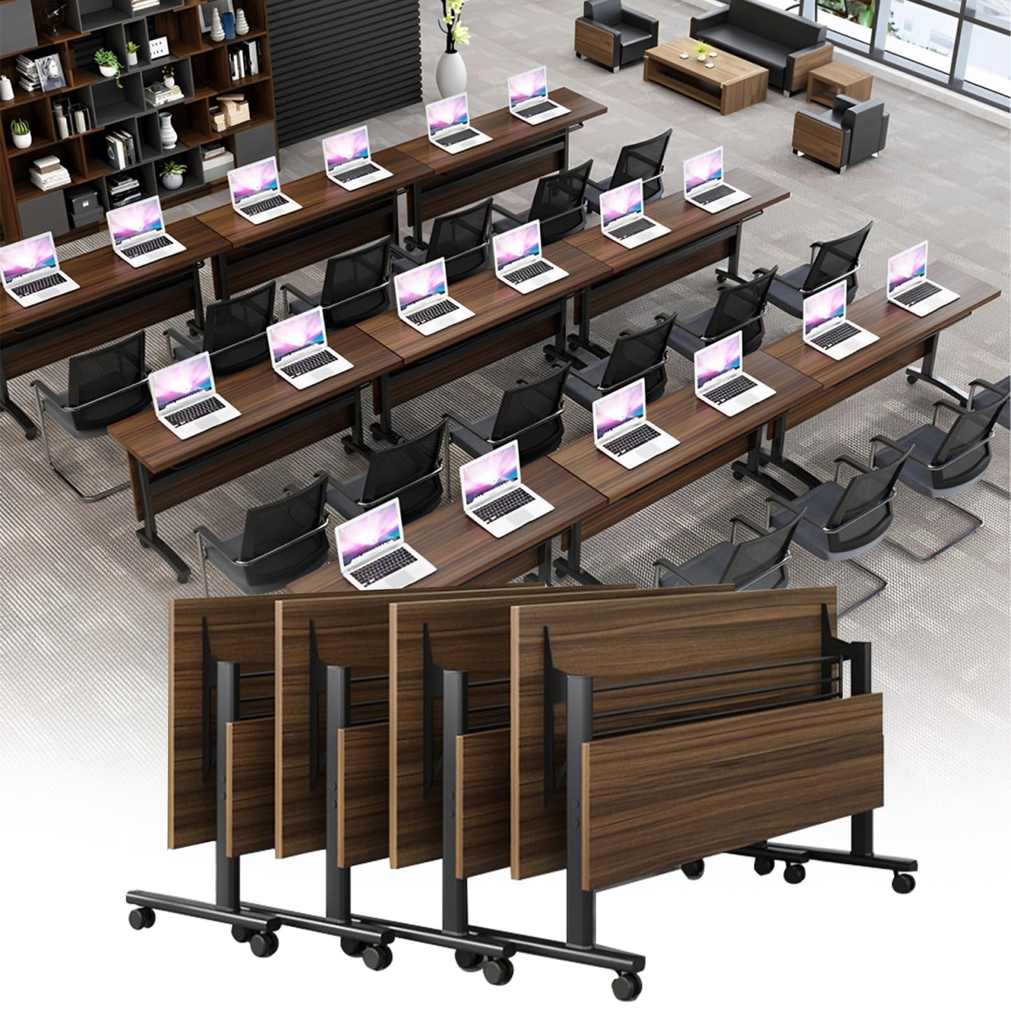 Folding Walnut Conference Table