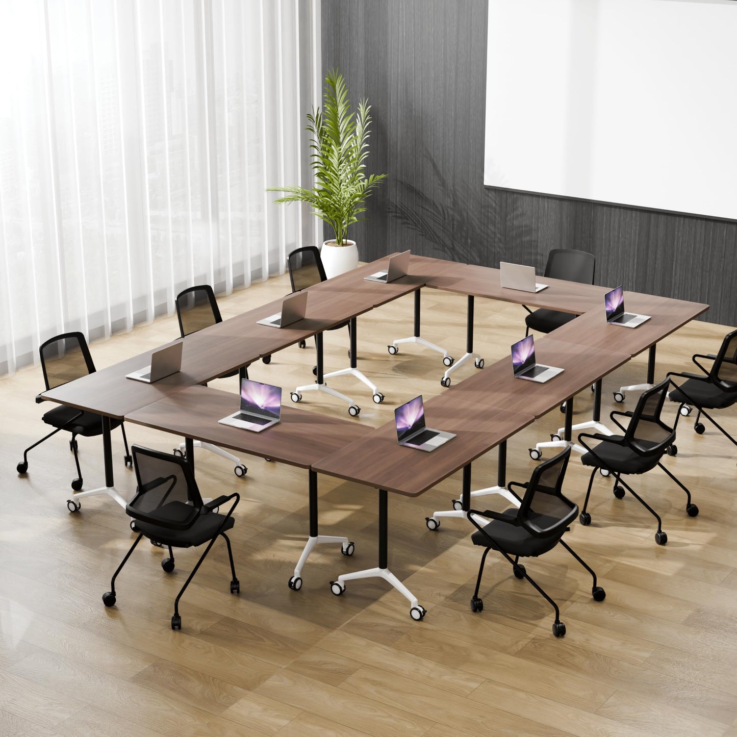 Folding Walnut Conference Table