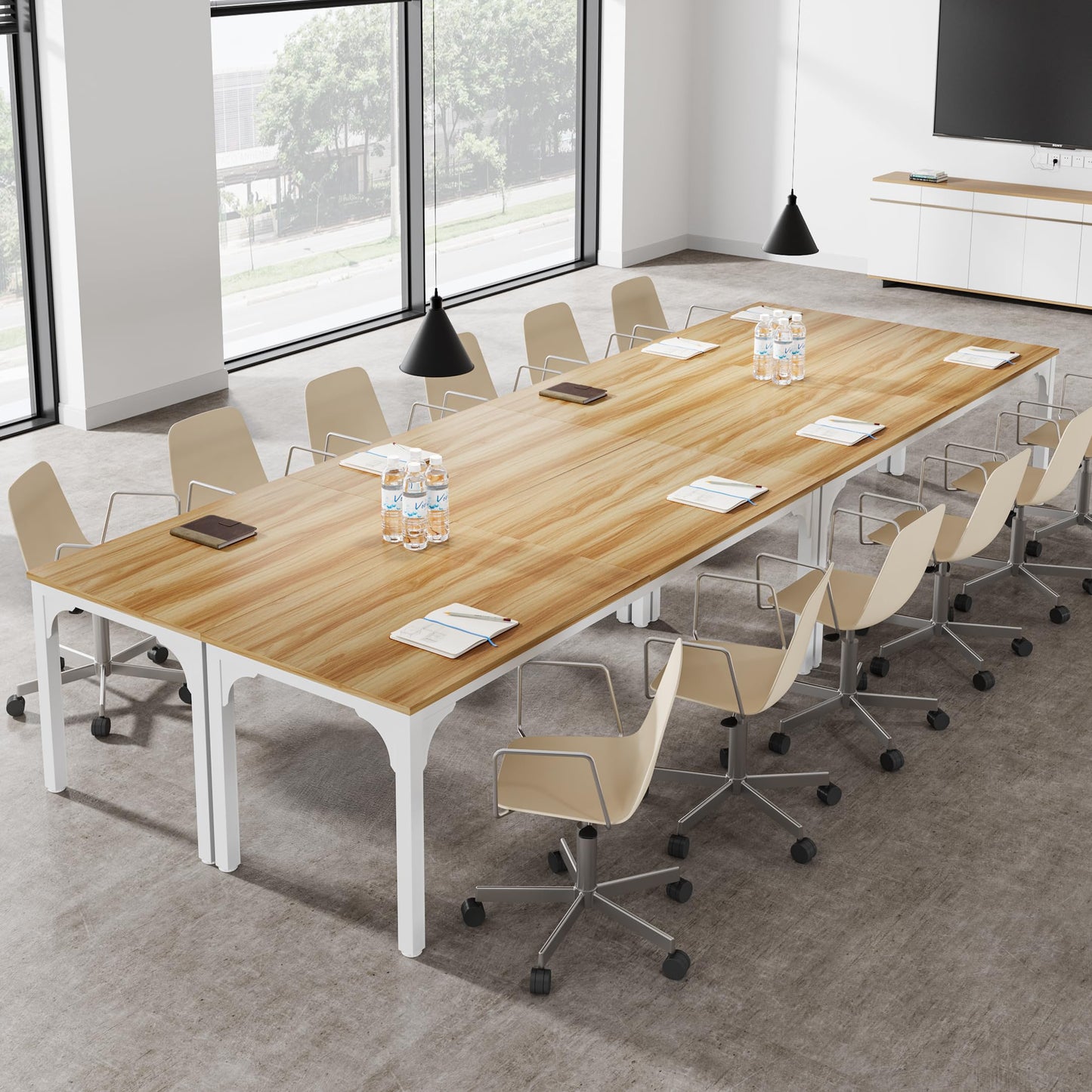 13FT Conference Table, Super Sturdy Large Rectangle Meeting Seminar Table