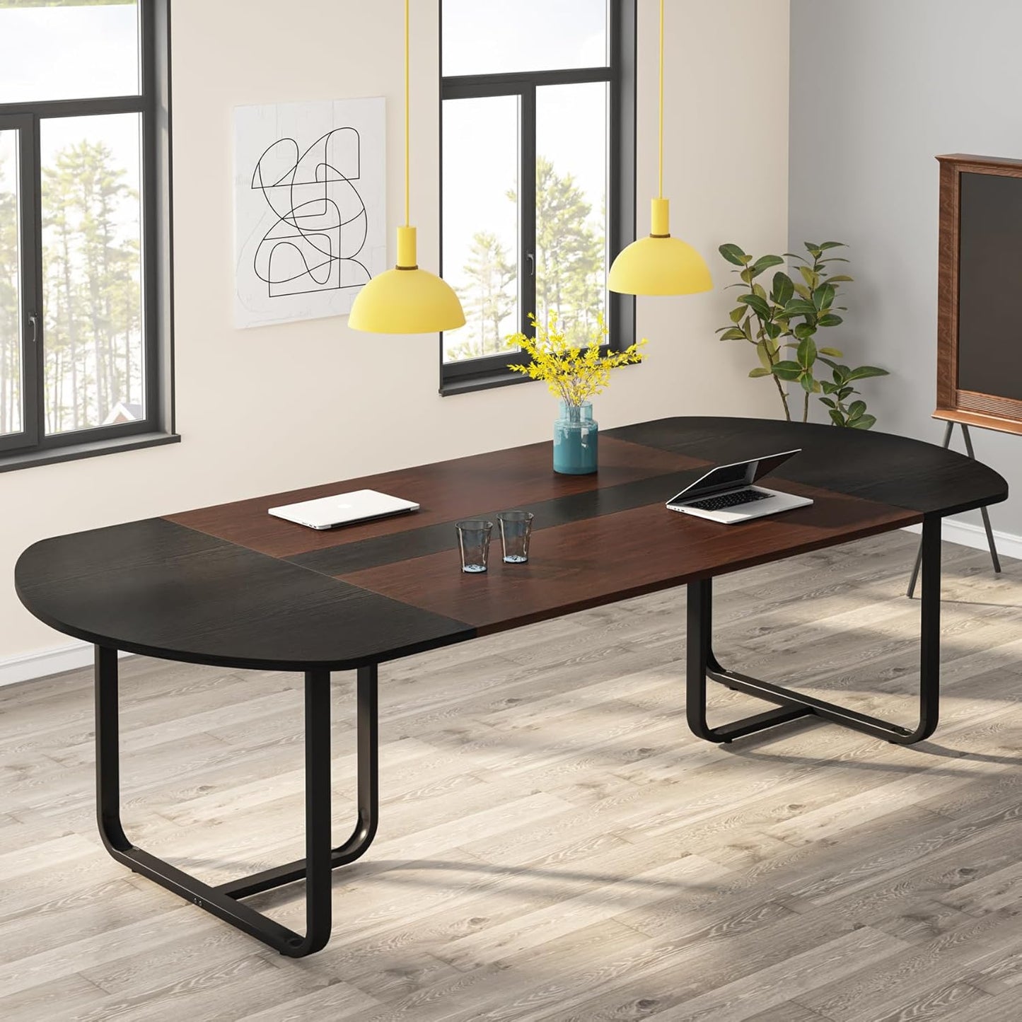 Tribesigns 6FT Oval Conference Table,  Curved Meeting Tables