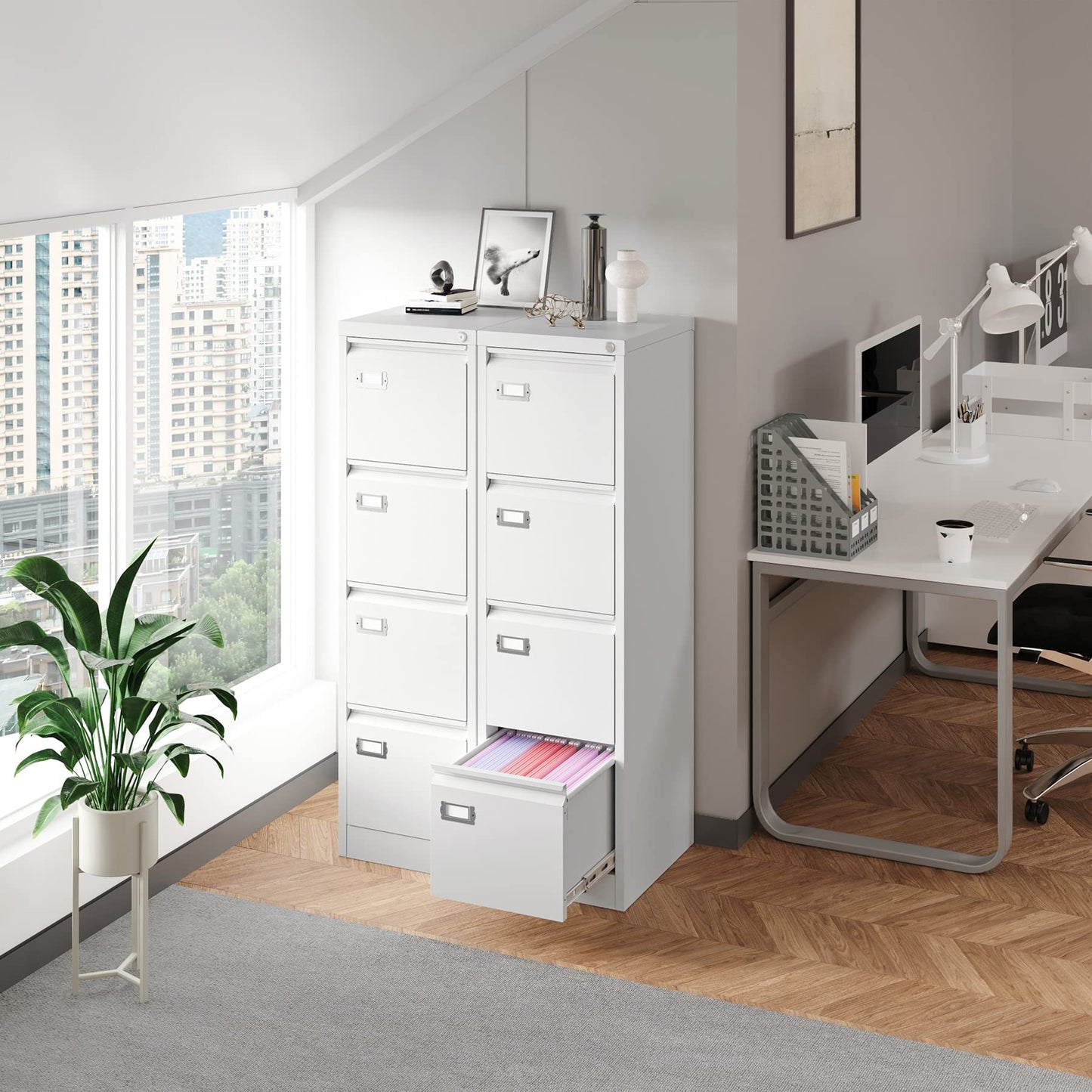 2-Drawer Vertical Locking File Cabinet, Steel, Letter Size