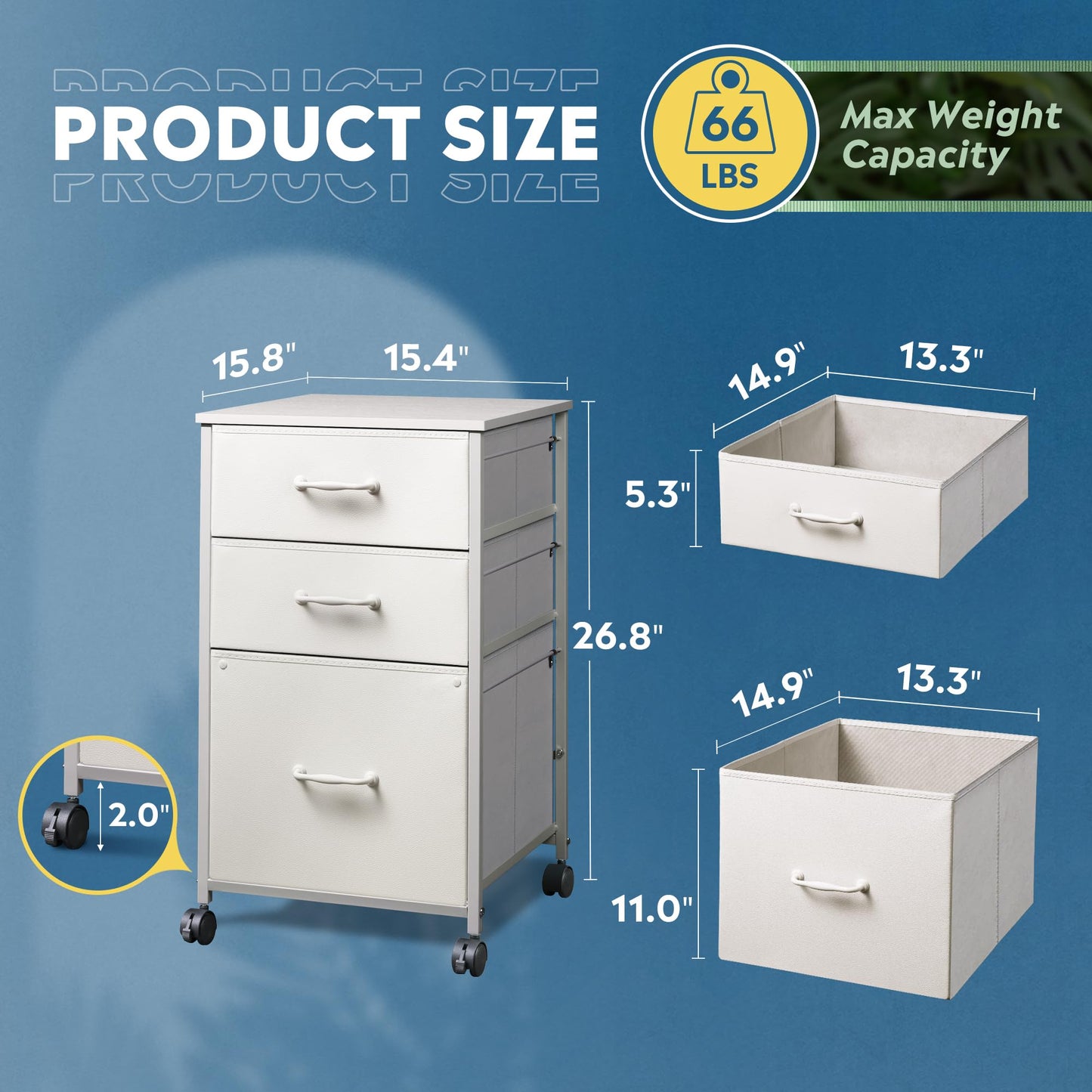 DEVAISE Mobile File Cabinet, Rolling Printer Stand with 3 Drawers