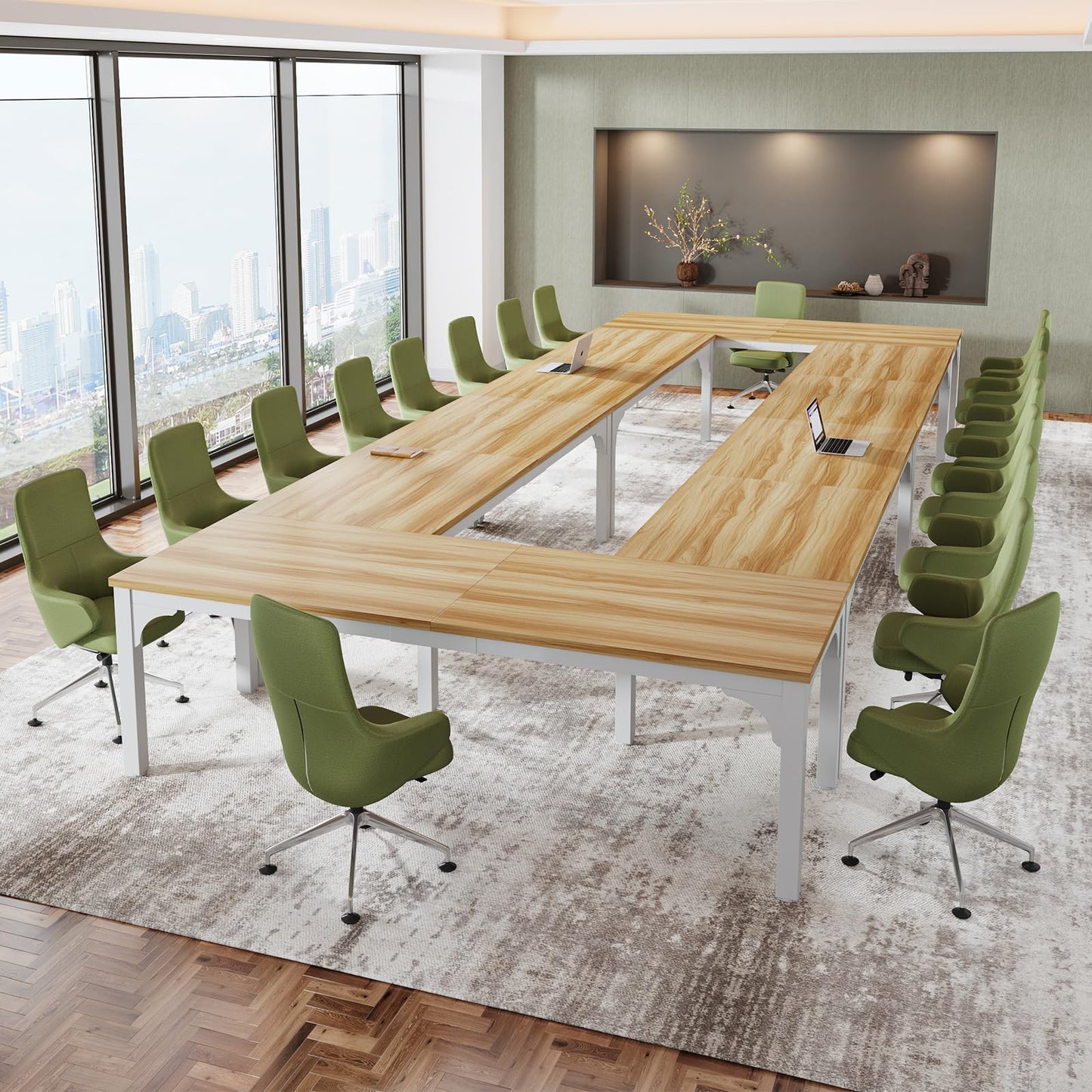 13FT Conference Table, Super Sturdy Large Rectangle Meeting Seminar Table
