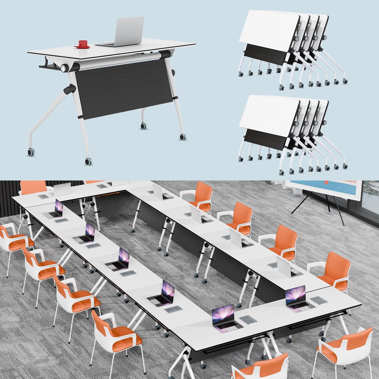 Folding Walnut Conference Table