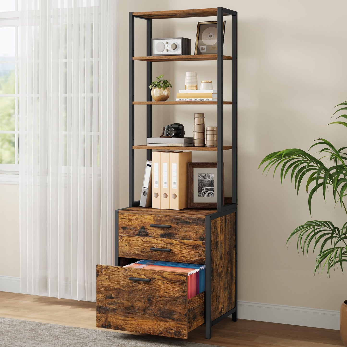 VASAGLE File Cabinet, 3 Drawers Filing Cabinet for Home Office