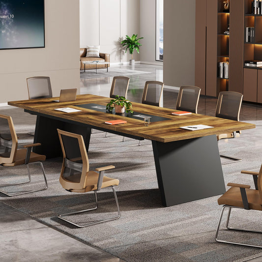 Tribesigns 8ft Conference Table, Modern Office Meeting Room Table
