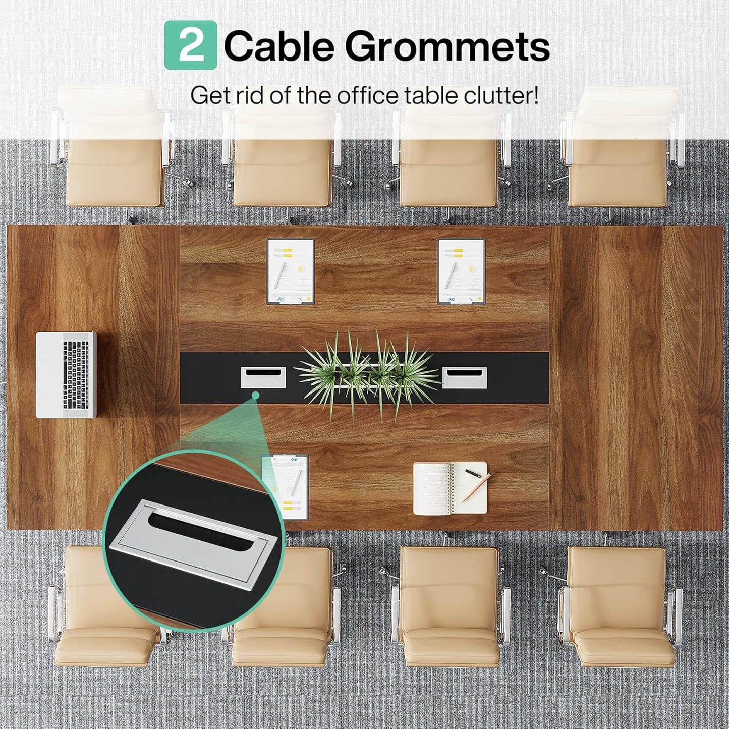 Tribesigns 8FT Conference Table, 94.49 L x 47.24 W x 29.53