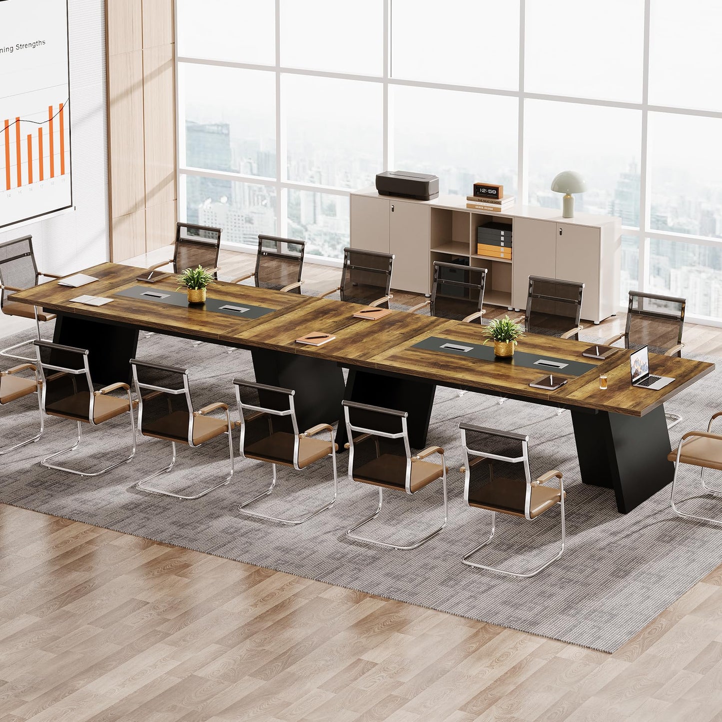 Tribesigns 8ft Conference Table, Modern Office Meeting Room Table