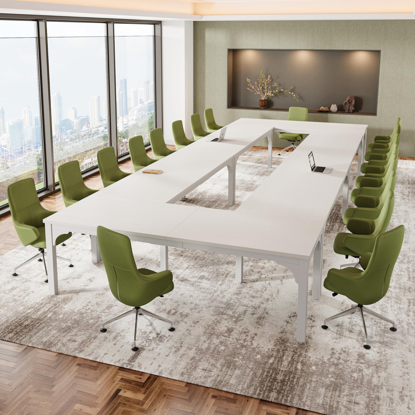 13FT Conference Table, Super Sturdy Large Rectangle Meeting Seminar Table