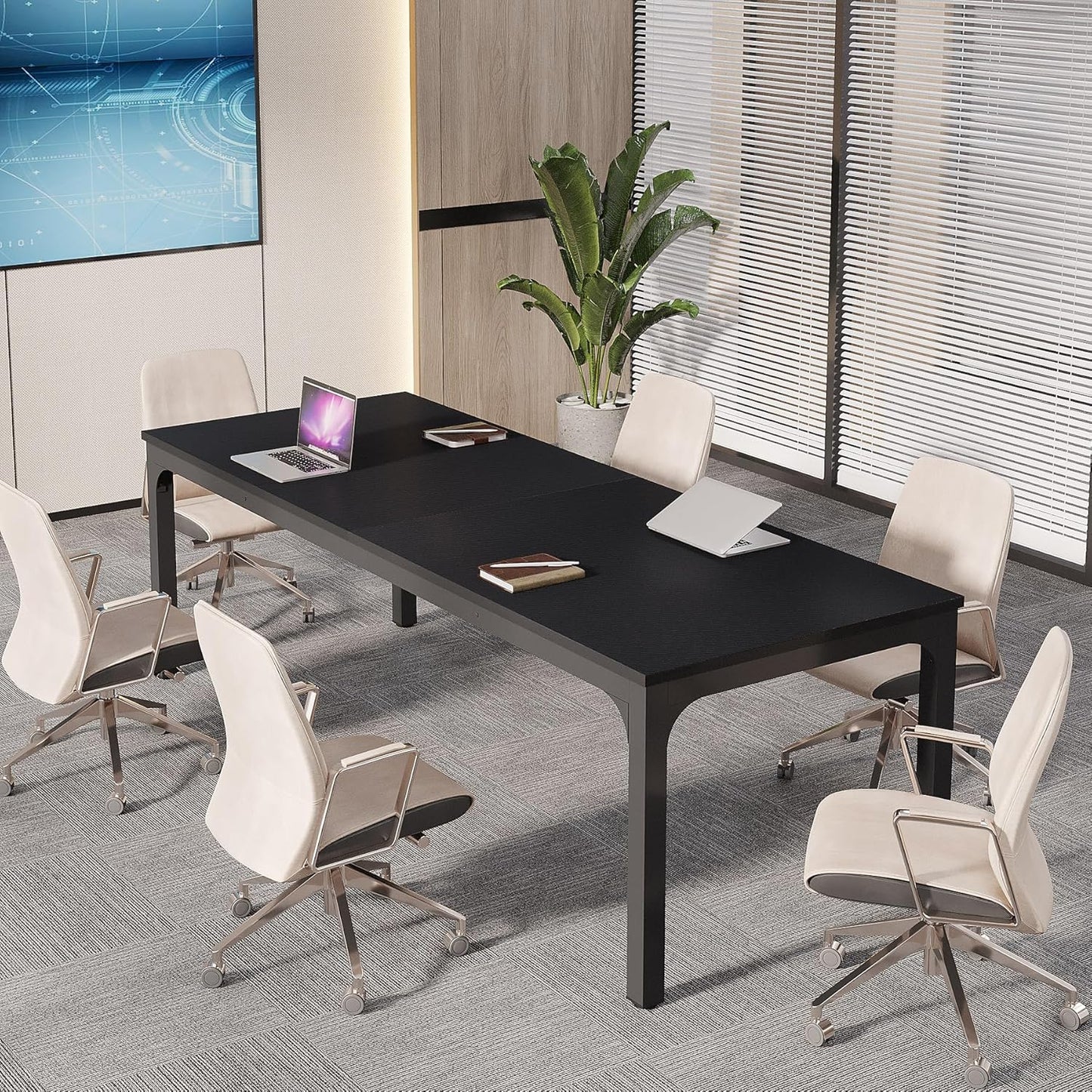 Tribesigns 6.5ft Conference Room Table D Large Office Meeting Table